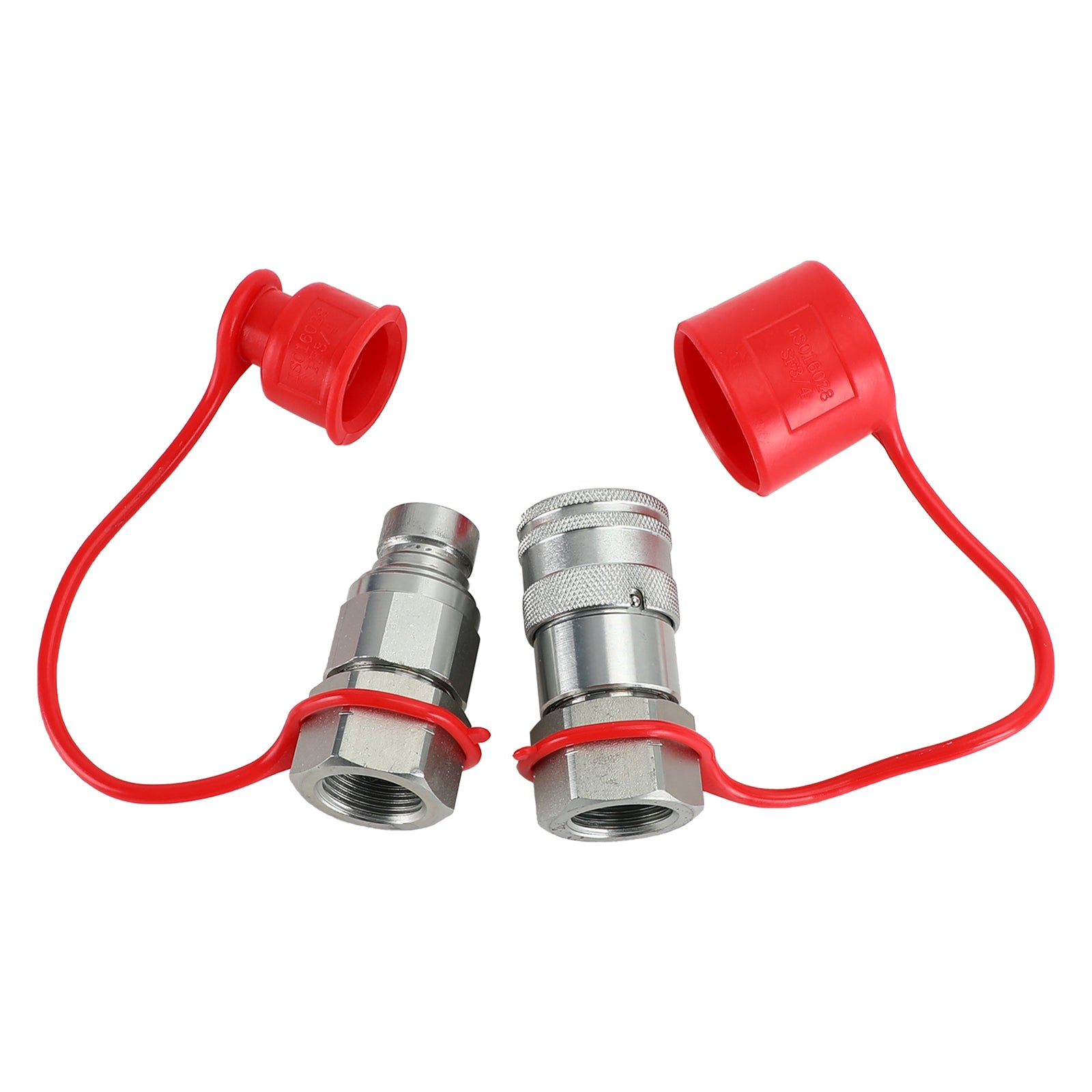 3/4" NPT-paar hydraulische snelkoppeling met vlakke voorkant voor skid-steer voor Bobcat ISO 16028