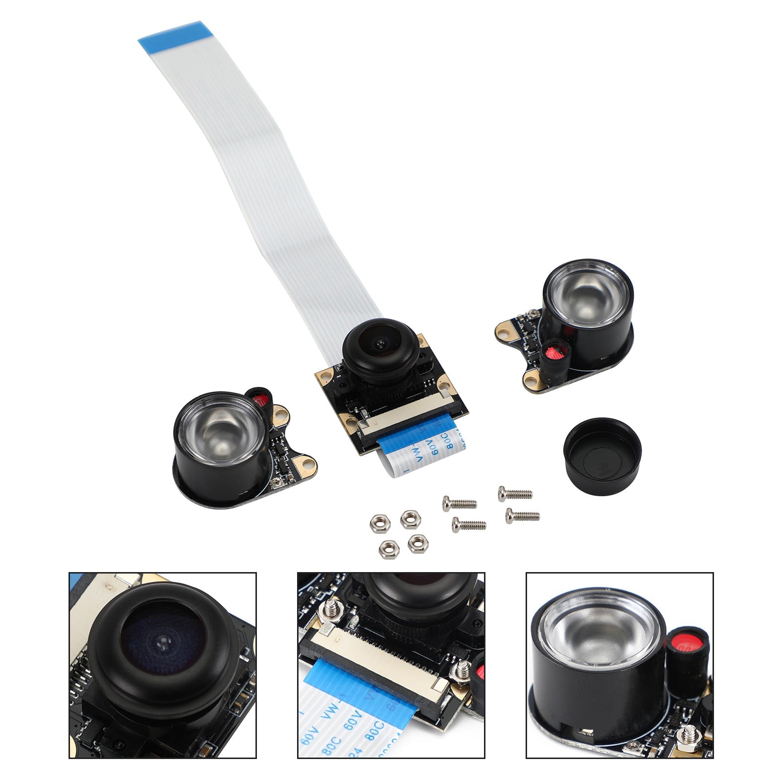 Cámara de visión con luz infrarroja nocturna de 5Mp, 130-220 grados, para Raspberry Pi 4B 3B+ 3B