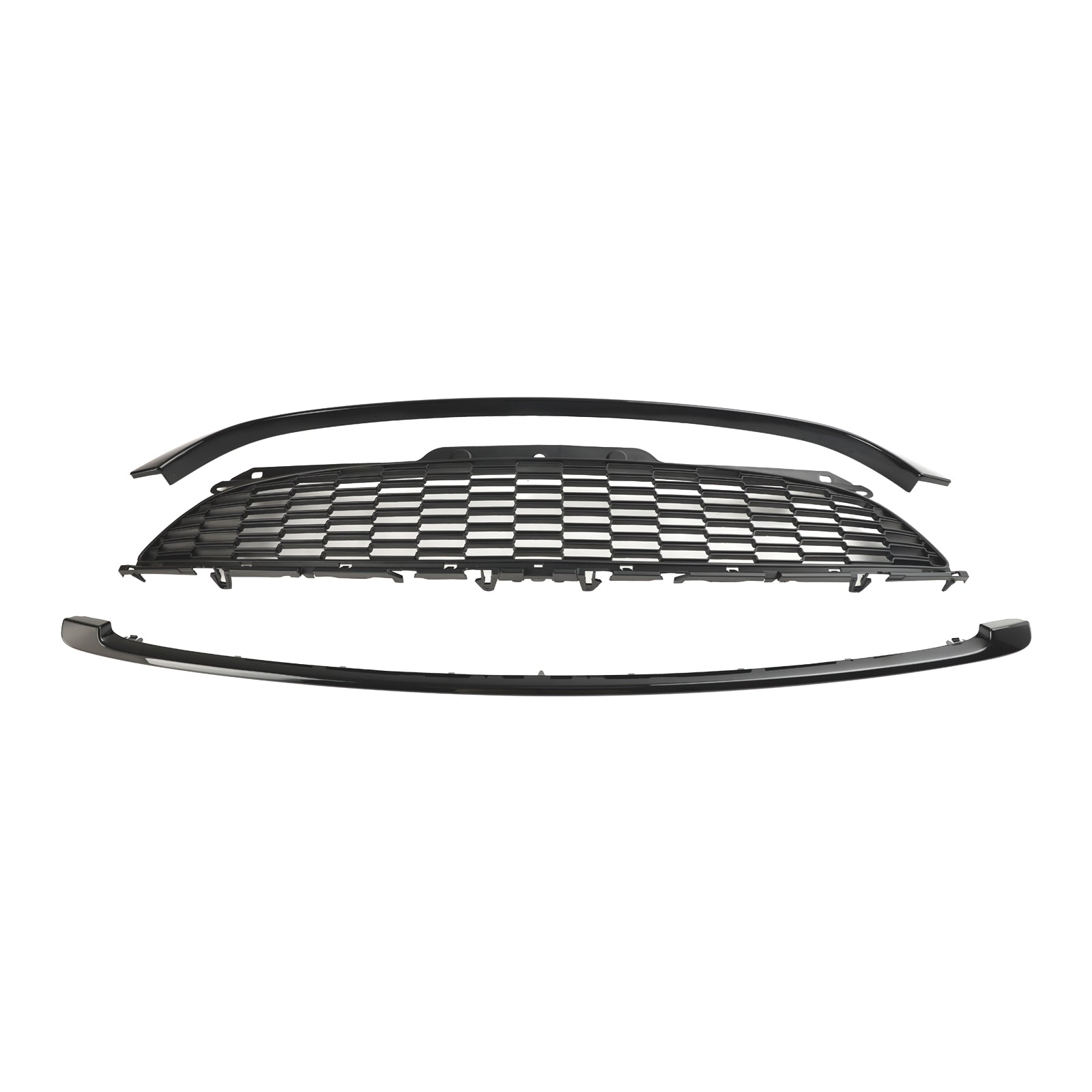 MINI R58 Cooper S & JCW 2-deurs coupé 2011-2015 3 stuks glanzend zwarte frontgrille