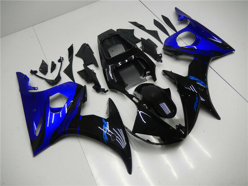 Kit en plastique d'injection de carénage avec un ajustement du boulon pour yamaha 2005 yzf r6 bleu noir générique
