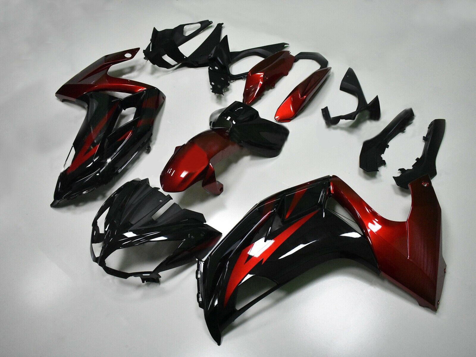 Carénage Amotopart rouge pour Kawasaki Ninja 650 EX650 2012-2016&Kit noir