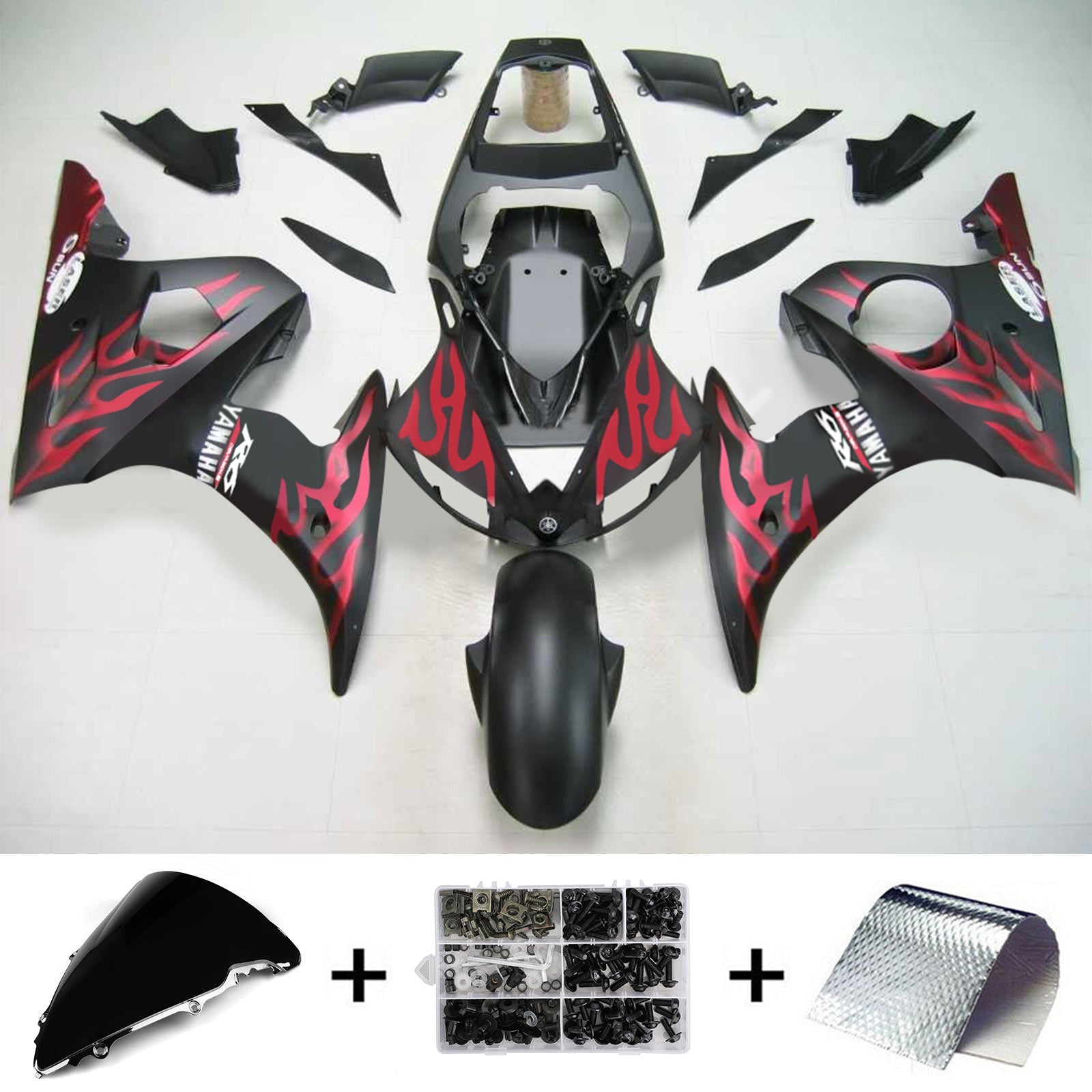 2003-2004 Yamaha YZF 600 R6 2006-2009 Yamaha R6s Amotopart Injection Fairing Kit Bodywork Plastic ABS #134