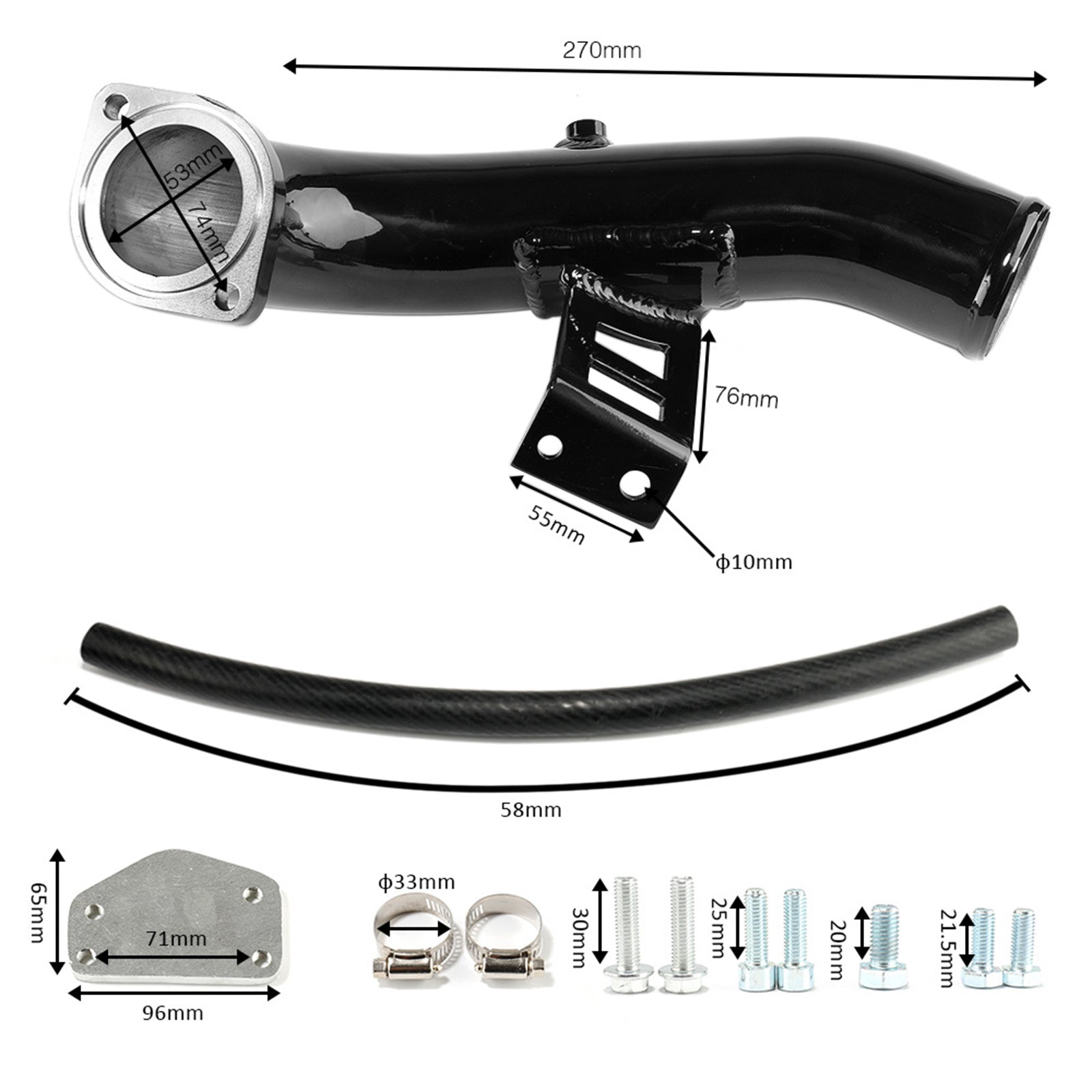 2004-2005 Chevy GMC 6,6 l Duramax Egr Delete Kit s lakťom s vysokým tokom