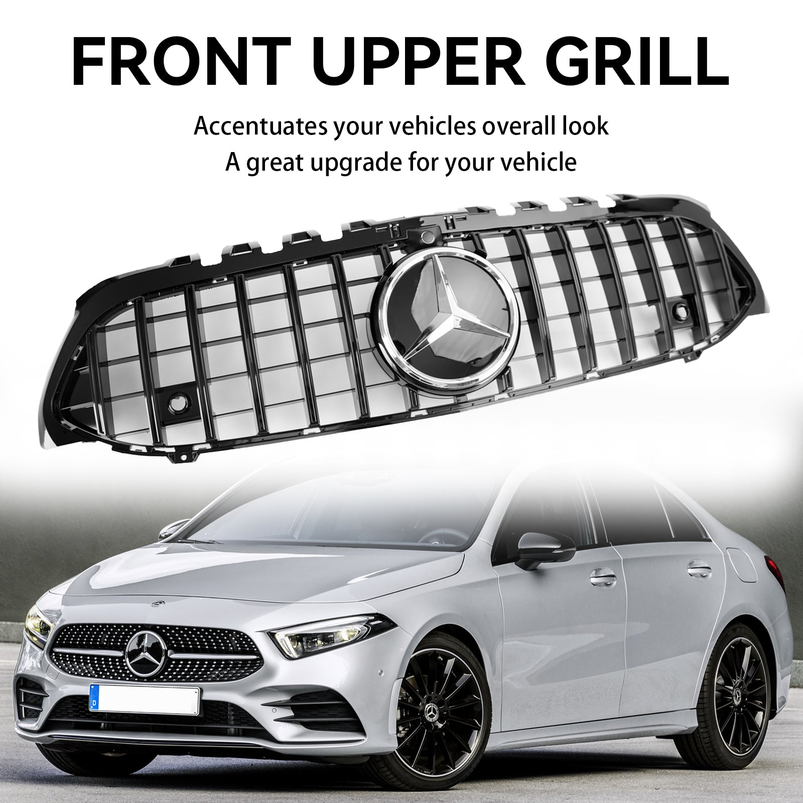 Mercedes Benz A-Klasse 2019-2023 W177 GT-stijl voorbumpergrille zwart
