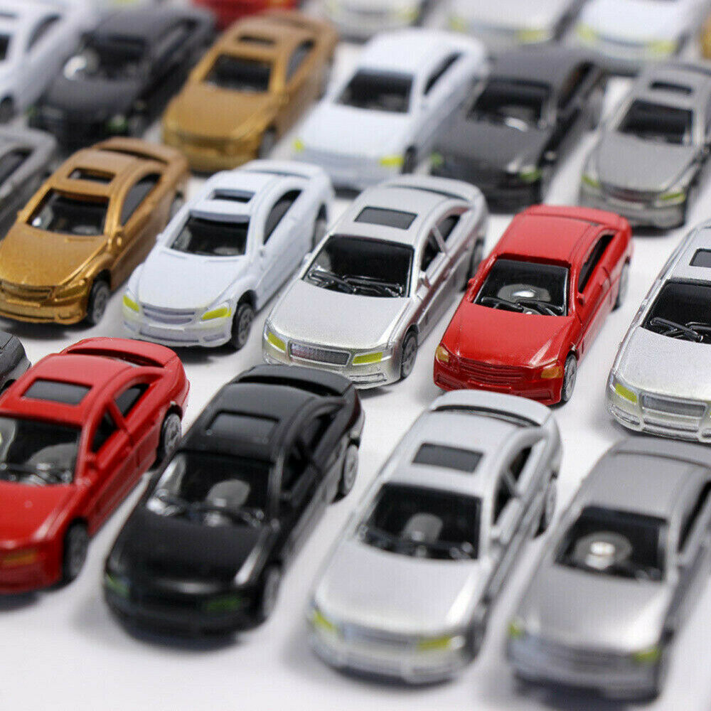 50 Uds. Modelo de coche a escala HO 1:87, modelo de arquitectura de paisaje de tren de construcción