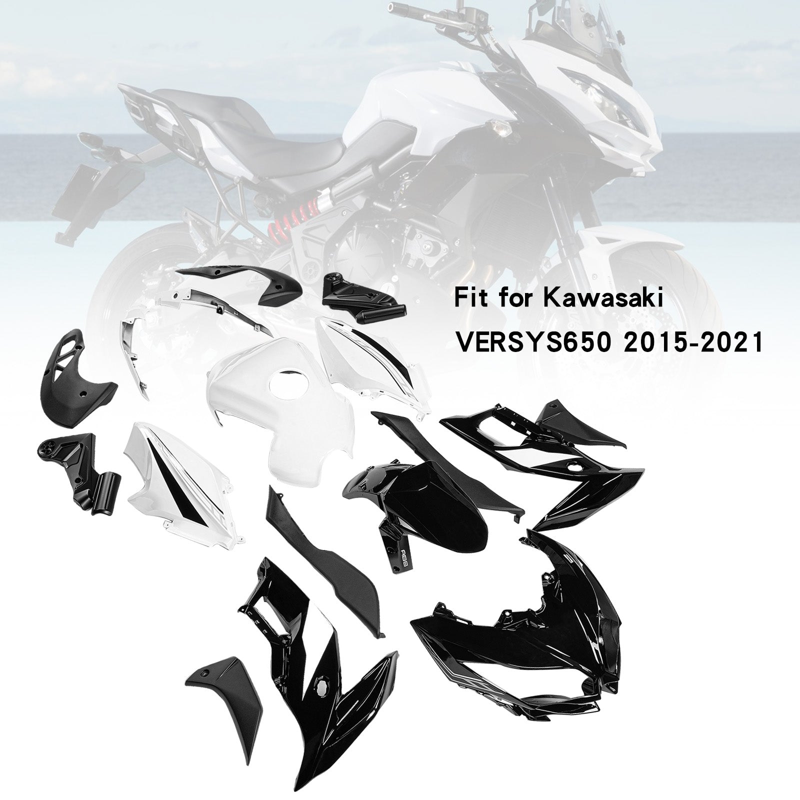 Kit de carénage Kawasaki VERSYS650 2015-2021, carrosserie en plastique ABS