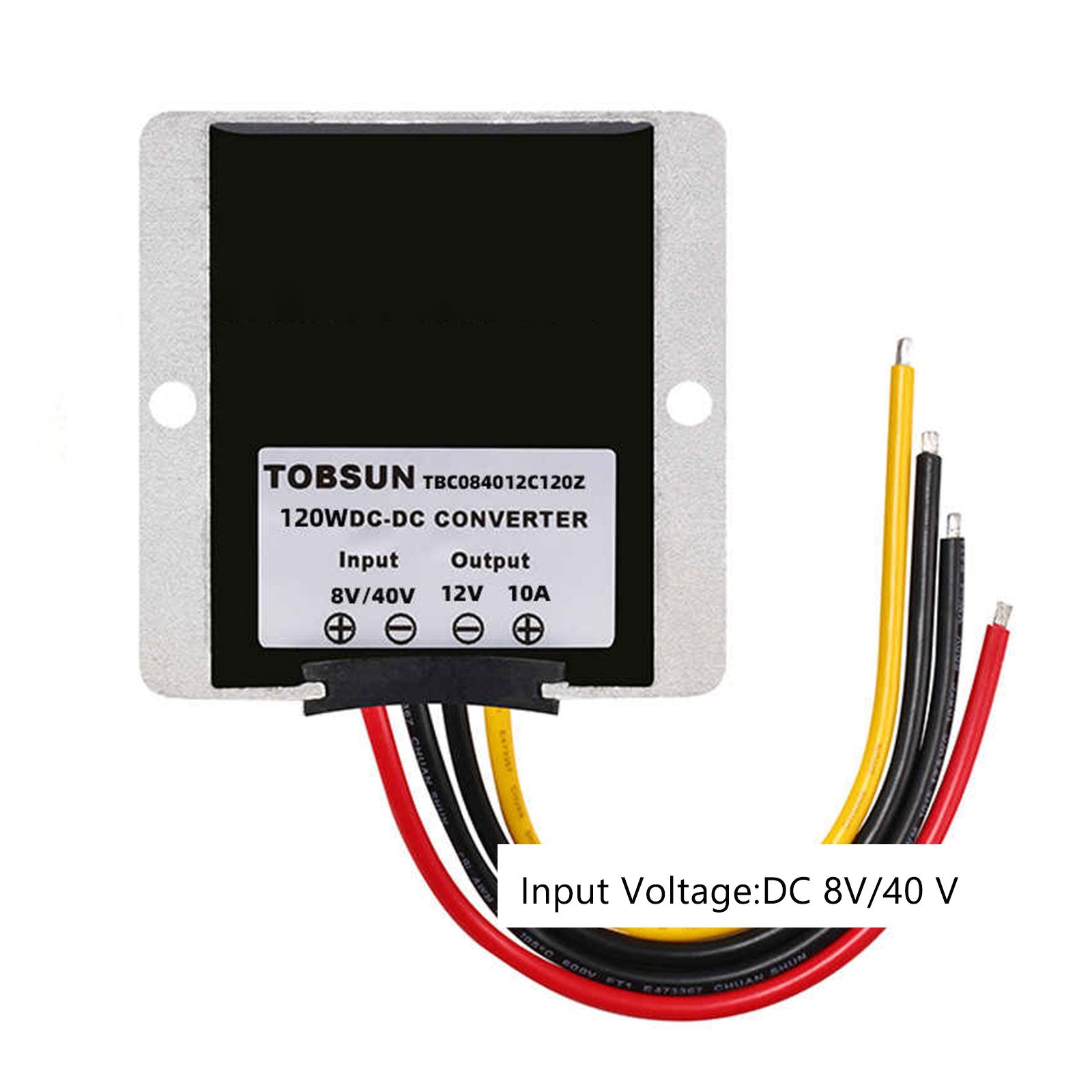 DC-DC-omvandlare 8-40V till 12V 10A DC-spänningsstabilisator Bil Strömförsörjningsregulator Vattentät