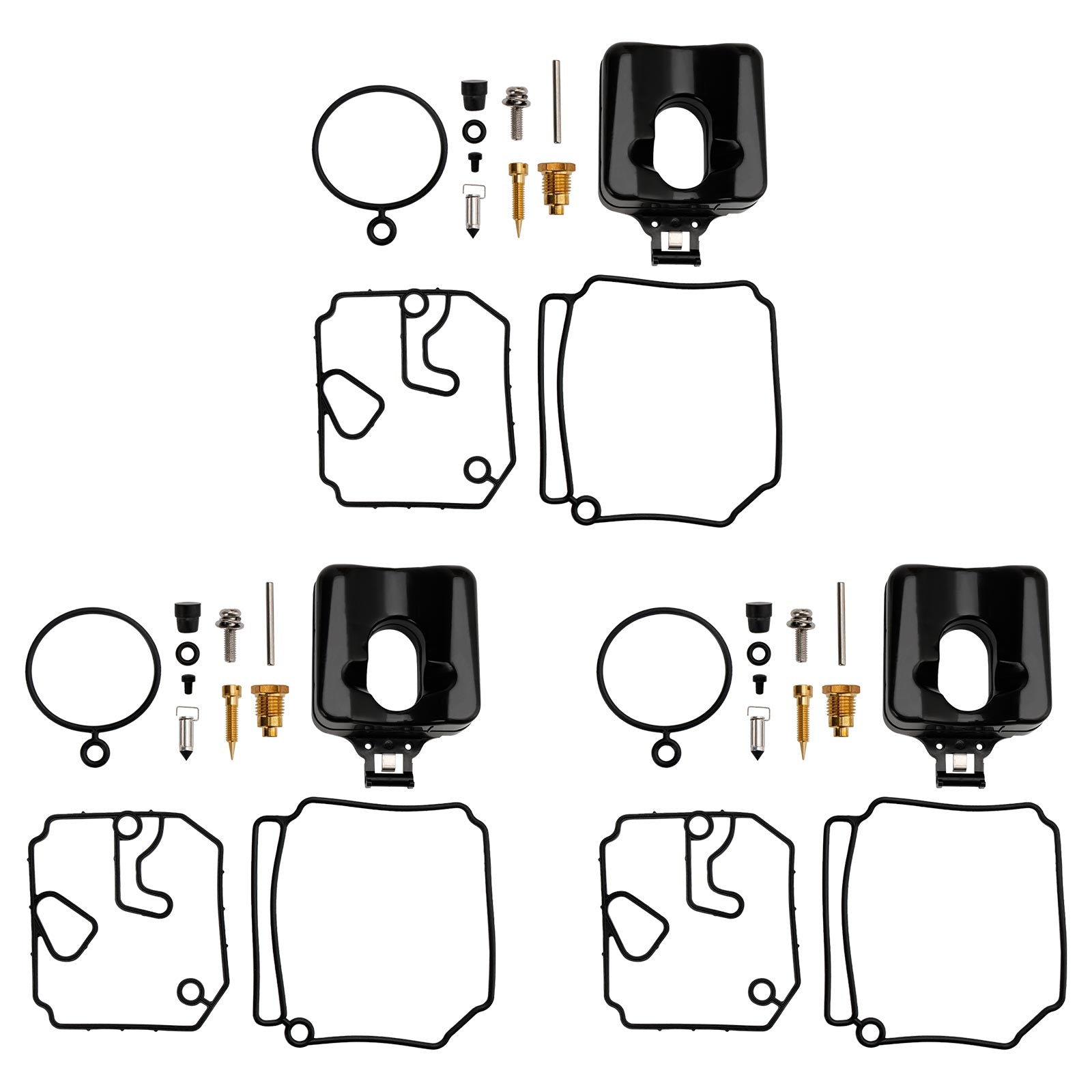 3X Carburateur Carb Rebuild Kit geschikt voor Yamaha 2 Takt 40HP 50HP Buitenboordmotor