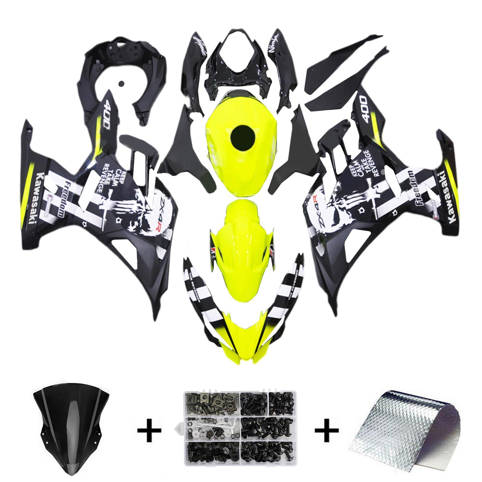 Kit de carénage Kawasaki EX400/Ninja400 2018-2024