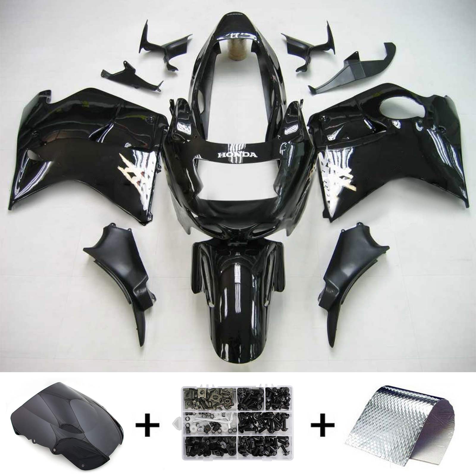 1996-2007 Honda CBR1100XX SuperblackBird Amotopart Injection Fairing Kit Bodywork ABS #104