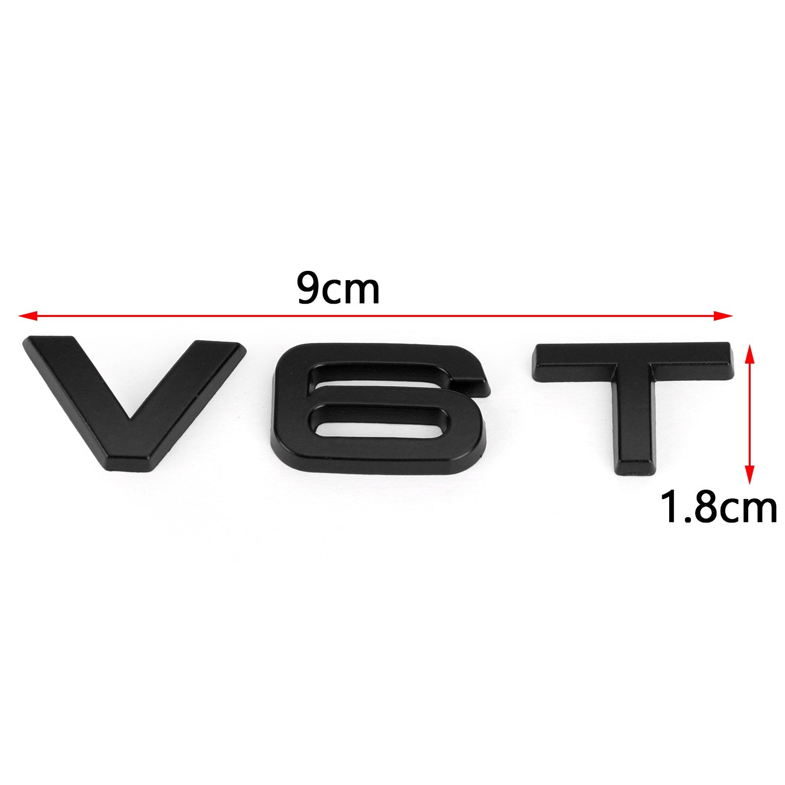 V6T Emblem Badge Fit för Audi A1 A3 A4 A5 A6 A7 Q3 Q5 Q7 S6 S7 S8 S4 SQ5 Black