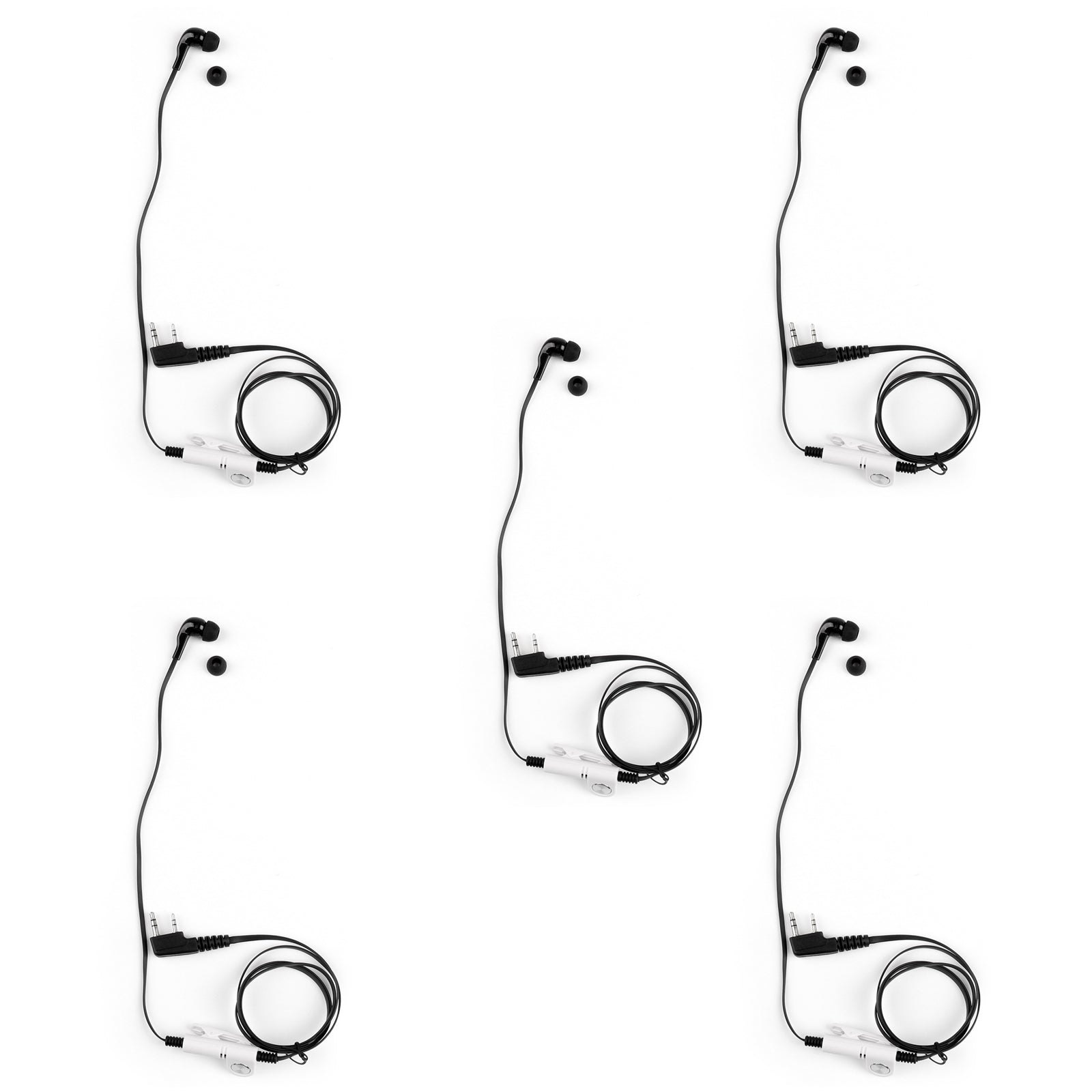 5x headset-oortelefoon voor Kenwood BAOFENG TYT LINTON UV-5R TG-UV2 bidirectioneel zwart