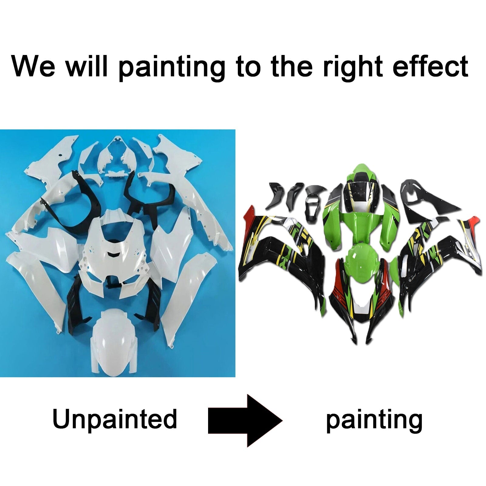 2021-2024 Kawasaki ZX-10R ZX10R Amotopart Injectiekuipset Carrosserie ABS #101