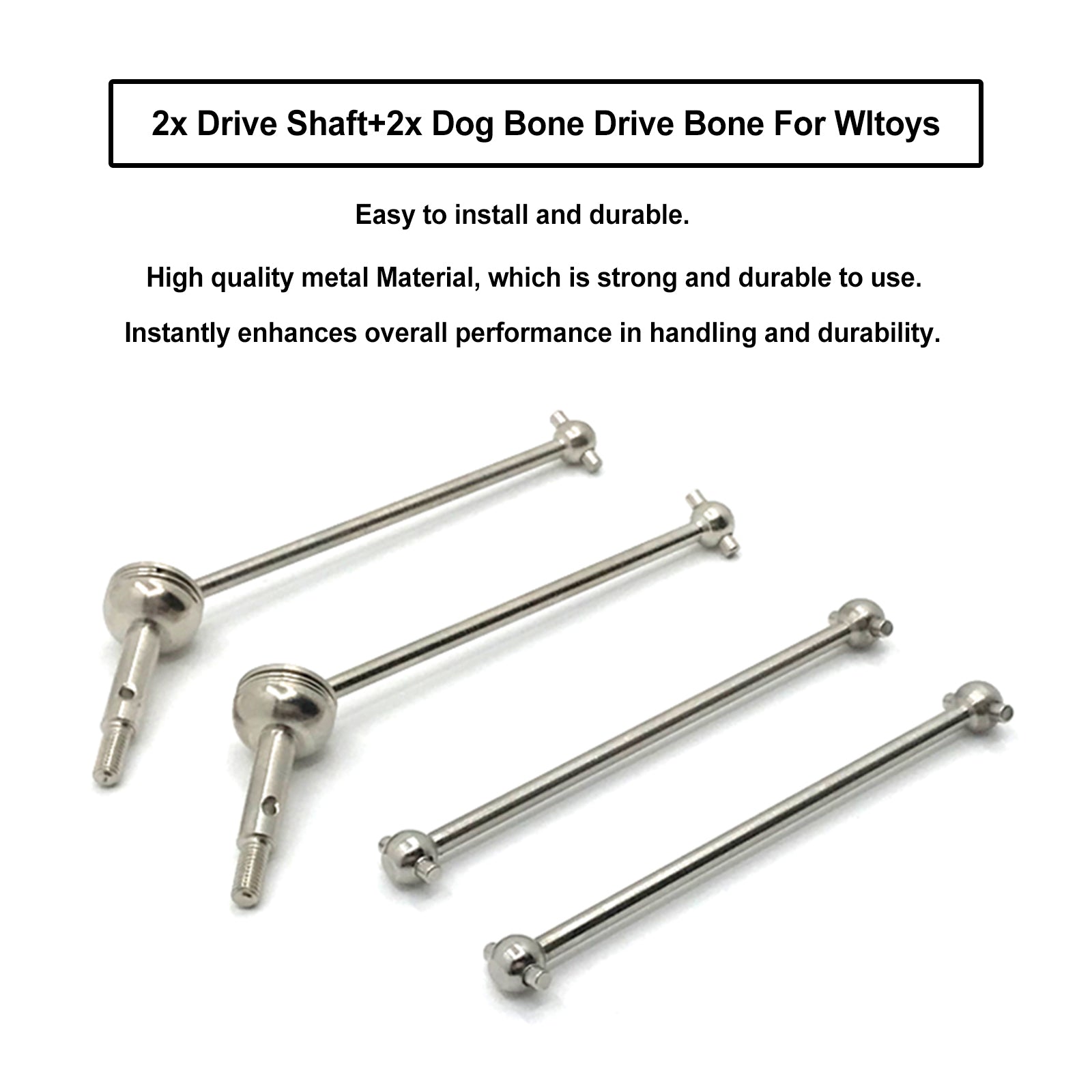 2x arbre d'entraînement + 2x os d'entraînement de chien pour Wltoys 144001 144010 124018 124019