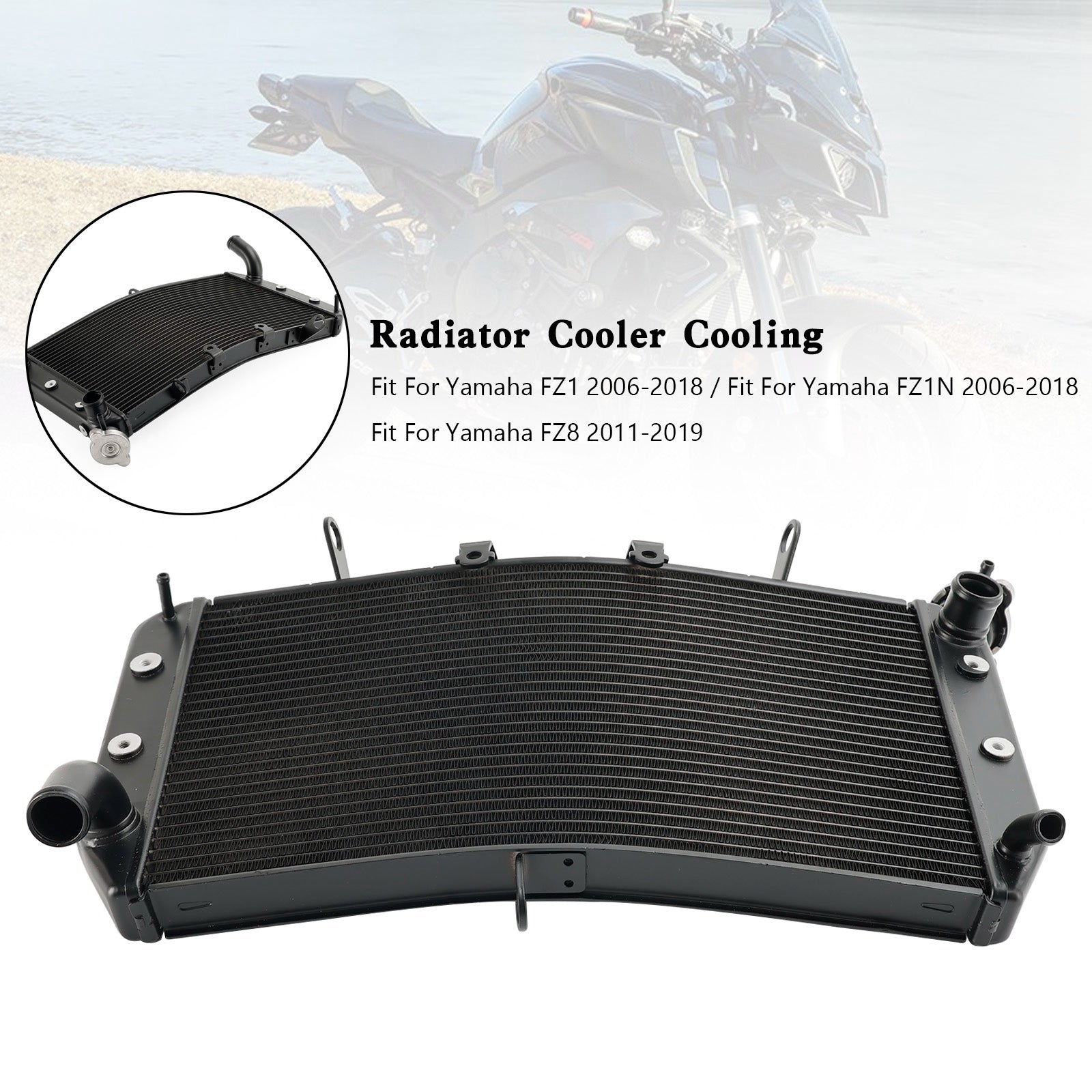 Aluminium Radiator kjølemotorkjøler for Yamaha FZ1 FZ1N 06-18 FZ8 2011-2019