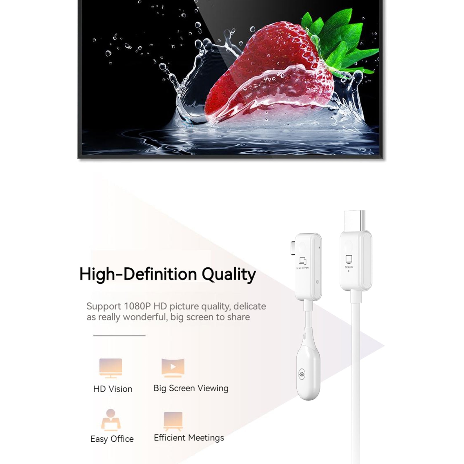 Récepteur d'émetteur vidéo d'extenseur HDMI Type-C 50m 50m pour le téléphone PC à la télévision