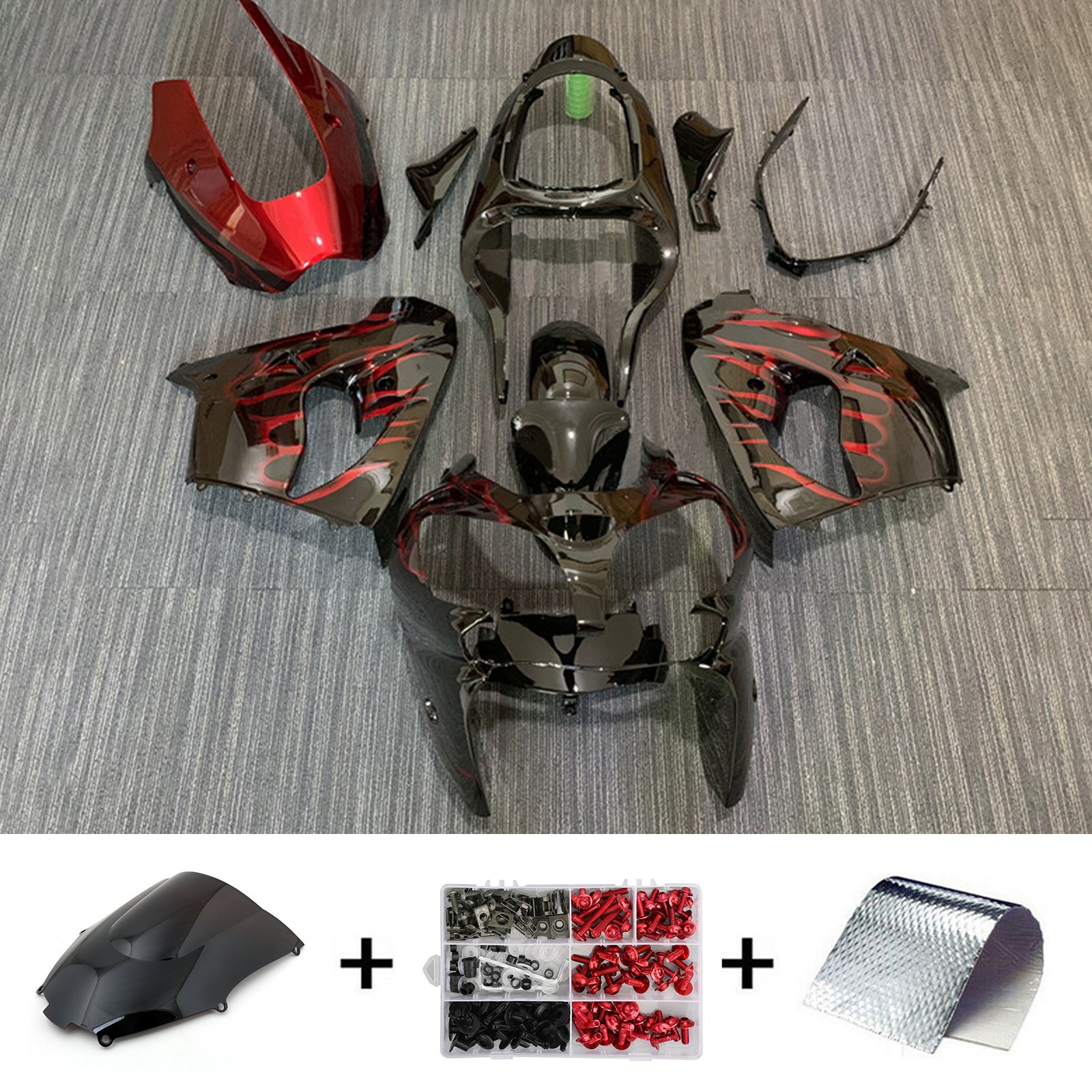 2002-2003 Kawasaki ZX9R injectiekuipset carrosserie kunststof ABS #123