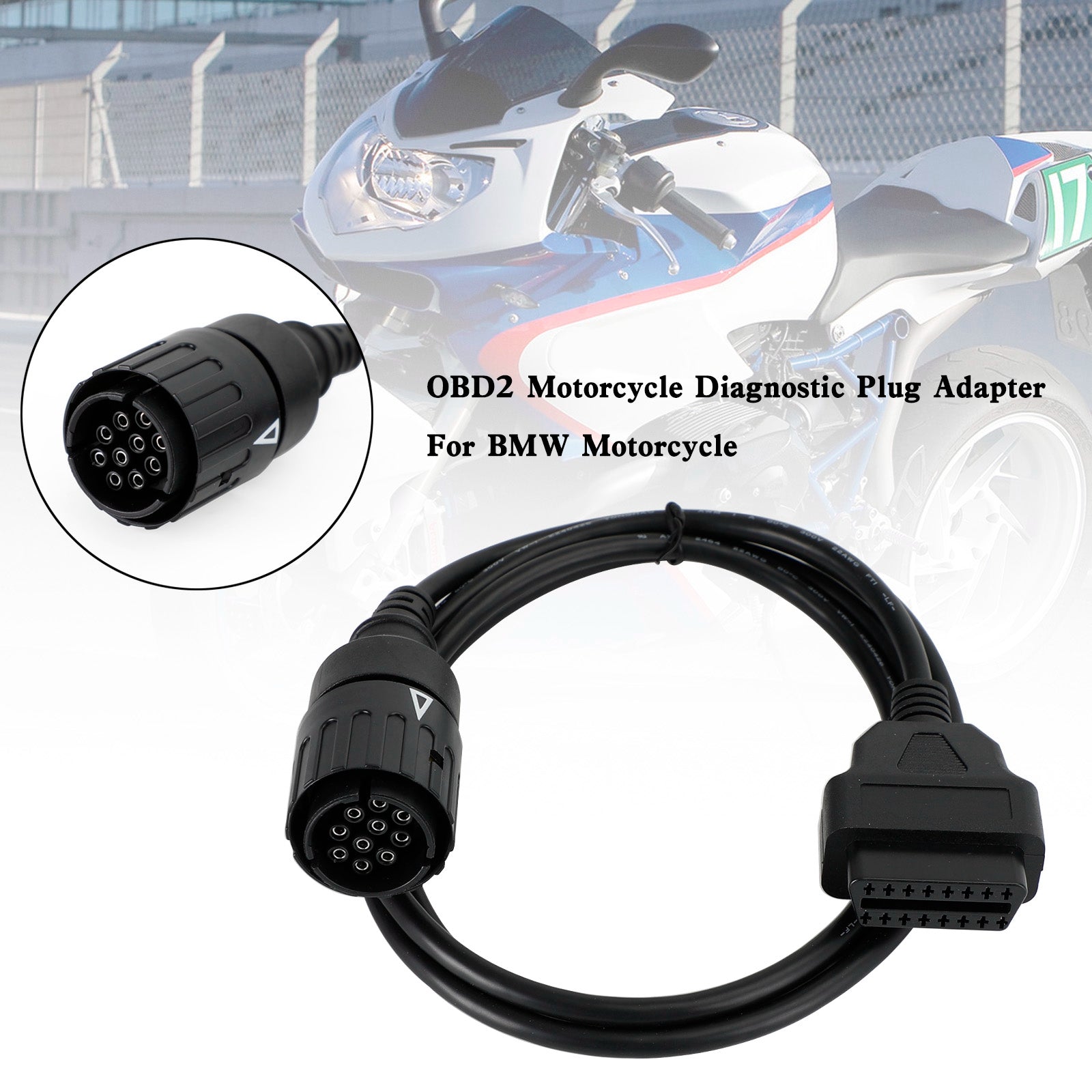 BMW OBD2-kabelconnector Diagnostische scannerkabel Motorfiets 10-pins naar 16-pins