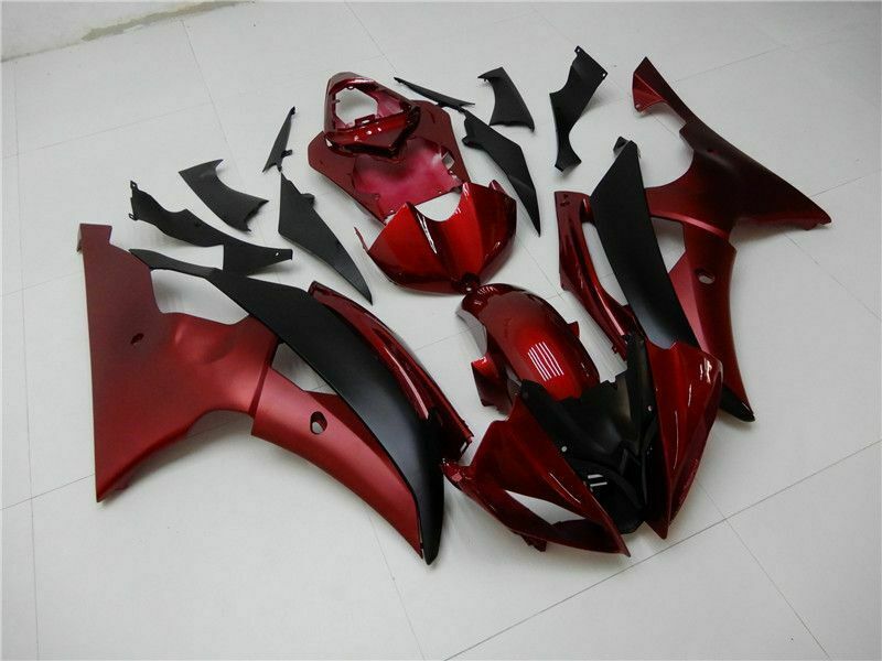 Kit de carrosserie en plastique d'injection de carénage ajusté pour yamaha yzf-r6 2008-2016 Matte rouge noir générique