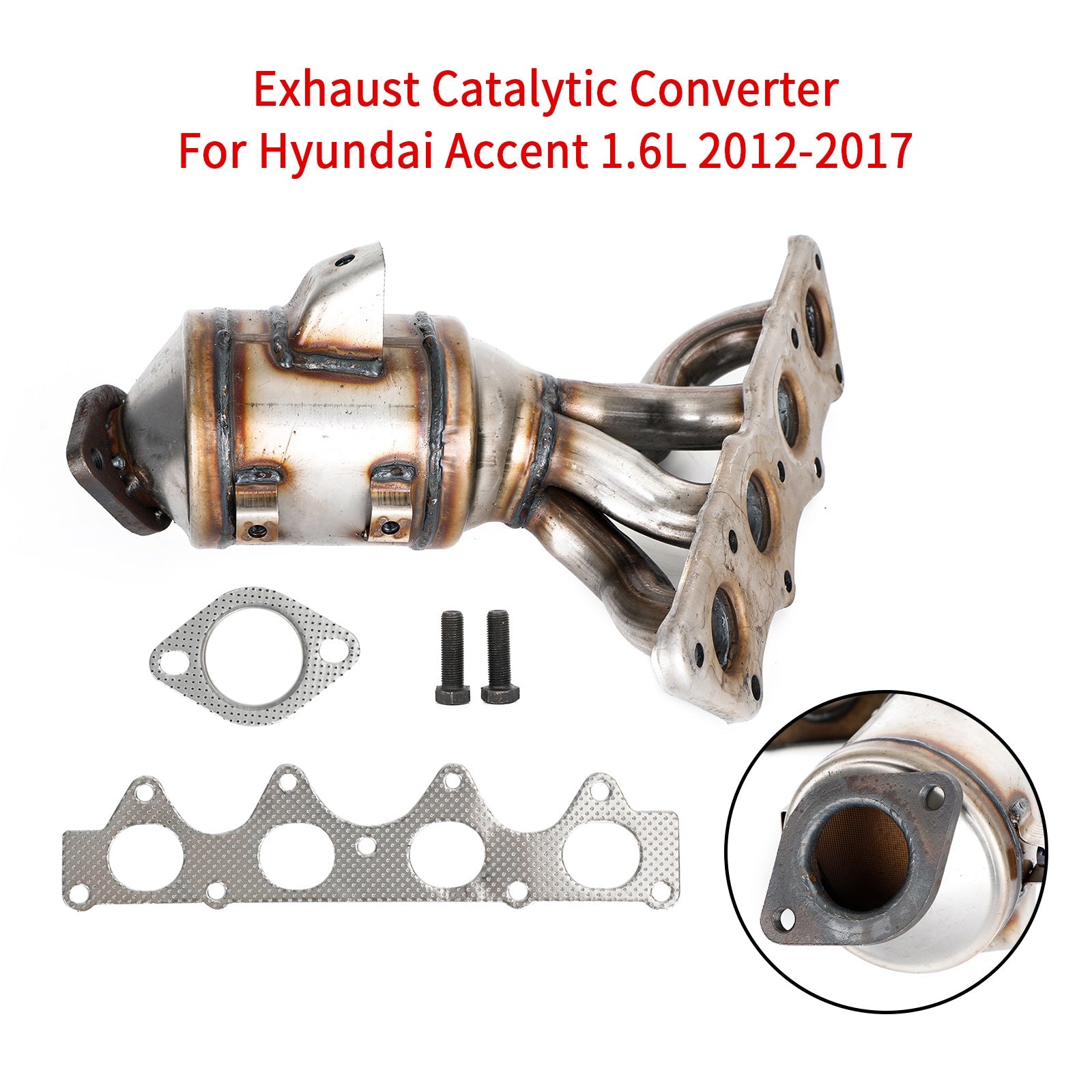 Convertisseur catalytique de collecteur d'échappement Hyundai Accent 1,6 L 2012-2017