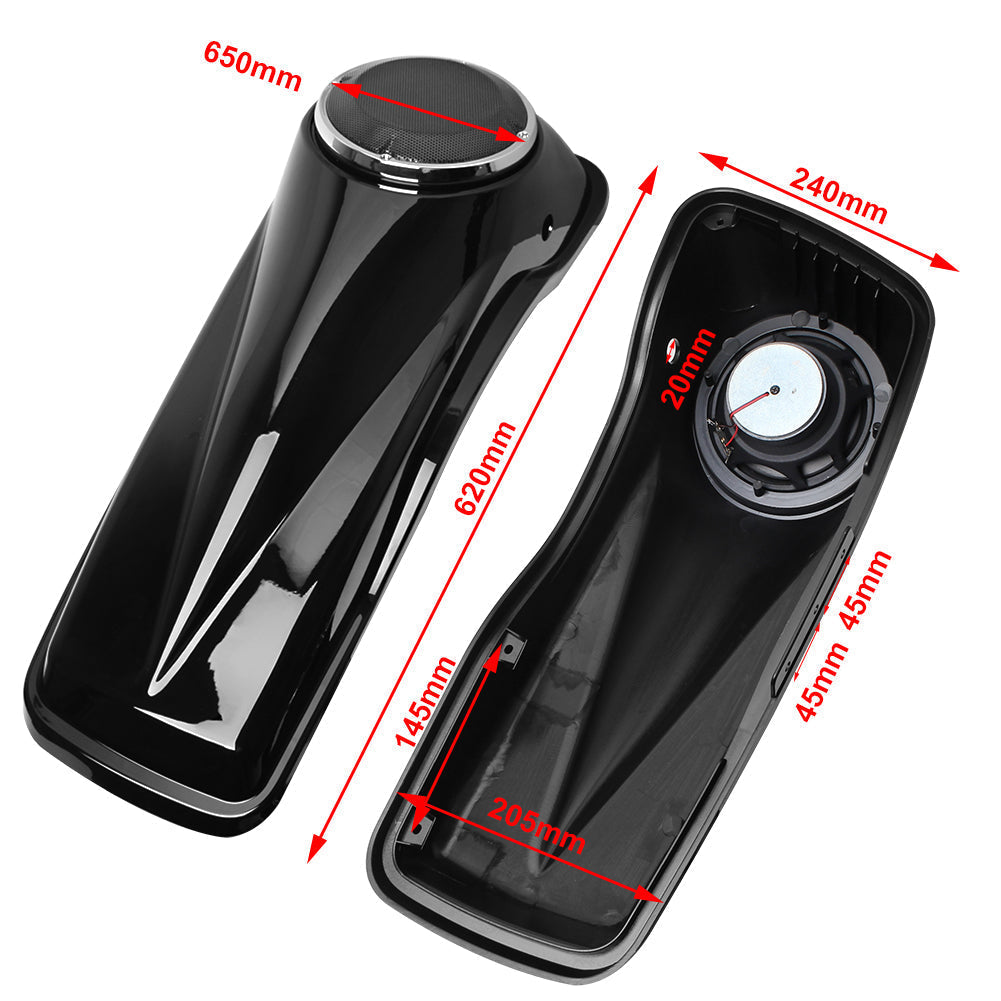 Tampa de alforje de 6,5 polegadas para Harley Touring Electra Street Glide 14-21, preta 6.5" Tampas de alto-falante para alforje para Harley Touring Road King Glide 2014-2021,6.5" Tampas de alforje pretas brilhantes para Harley Classic Glide 14-21