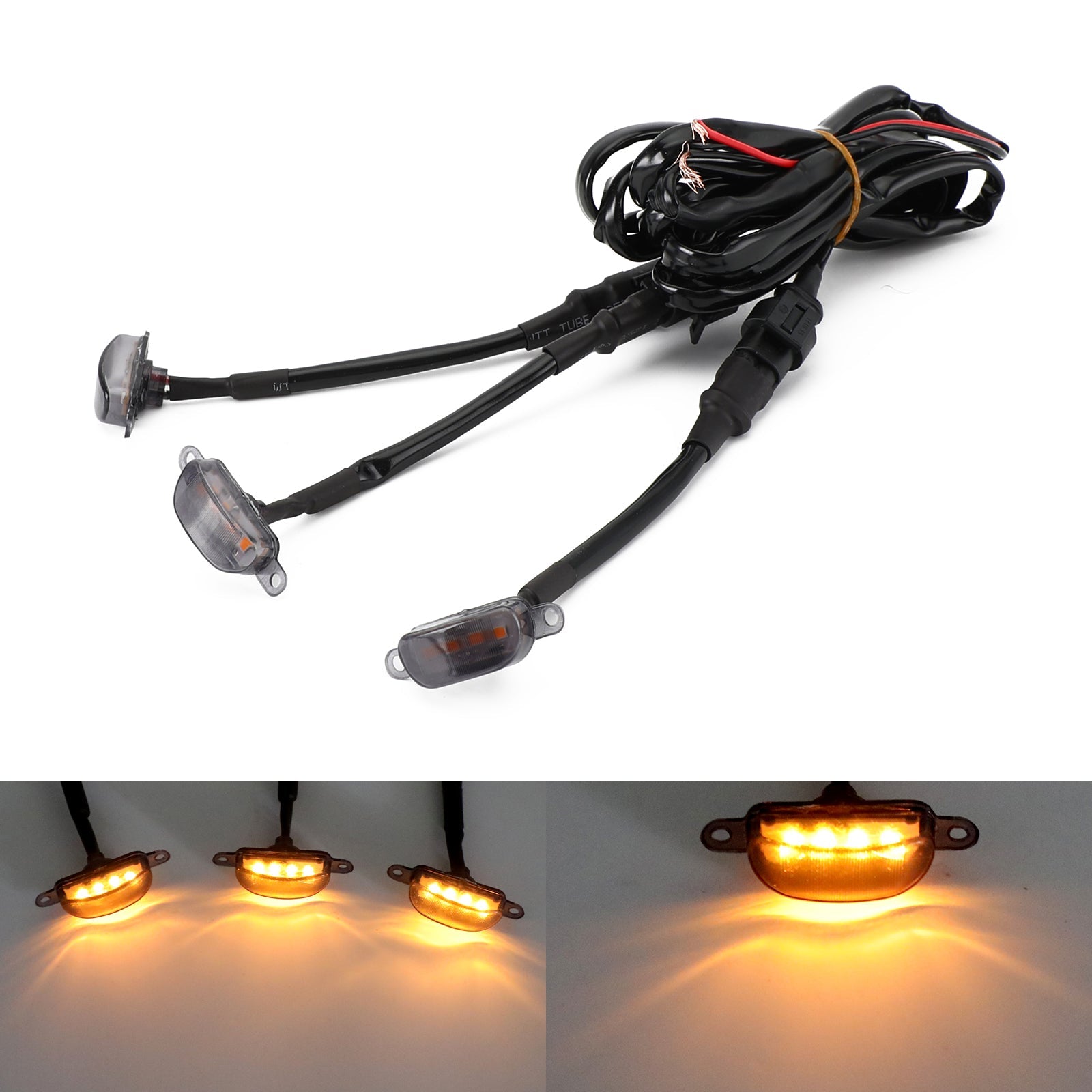 3 stuks gerookte lens amber LED-lamp Raptor grille looplicht geschikt voor Ford F-150 Generiek