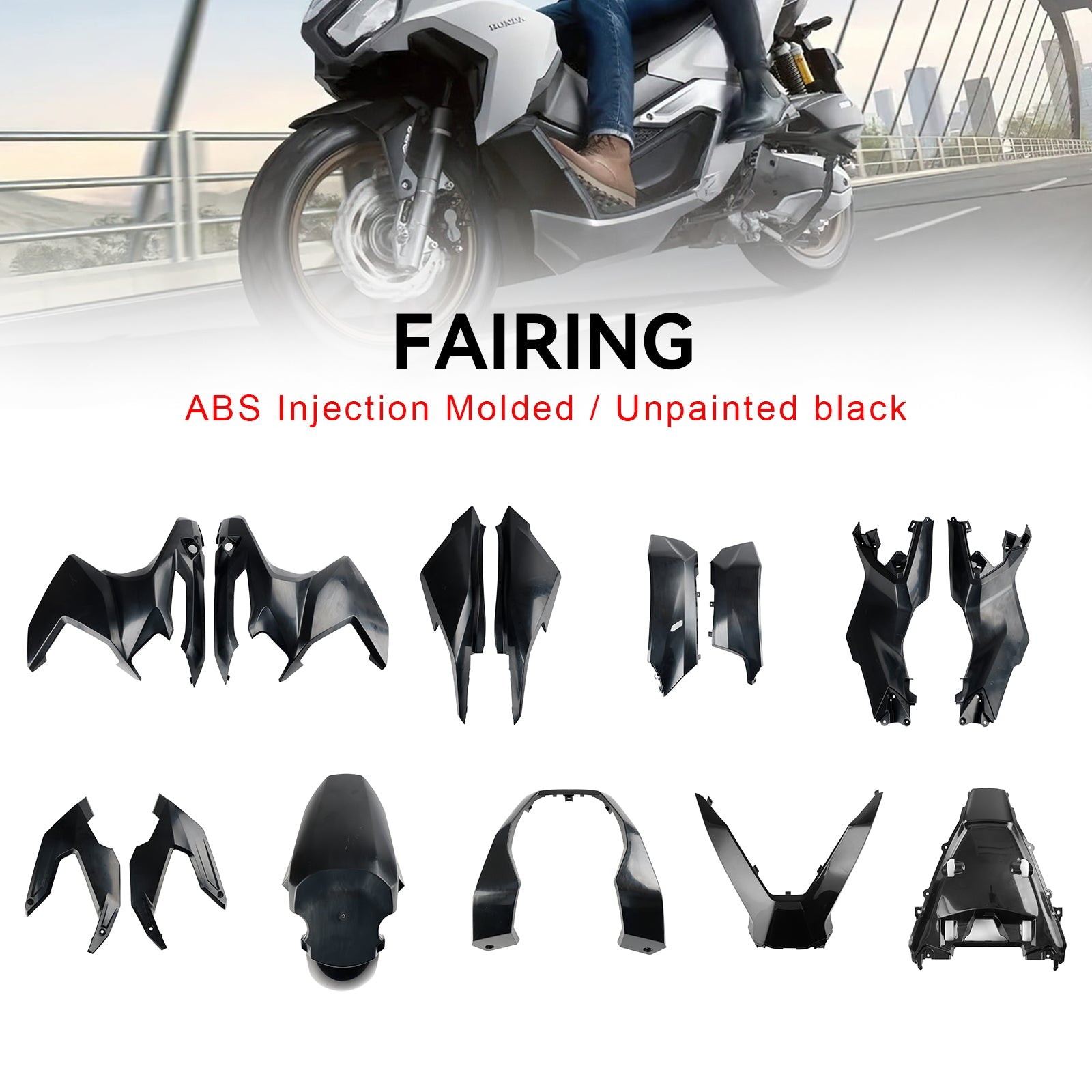 Honda Adv 160 2023 Moldagem de injeção de abdominais a carroceria não pintada