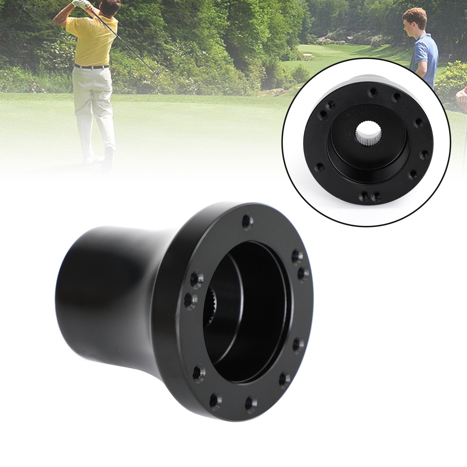 Golfový vozík hliníkový volant Adapter Hub Fit Fit for Club Car DS 1984-Up Black Generic