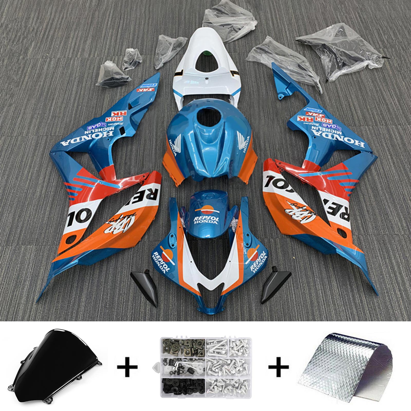 2007-2008 Honda CBR600RR F5 Kit de carénage carrosserie plastique ABS