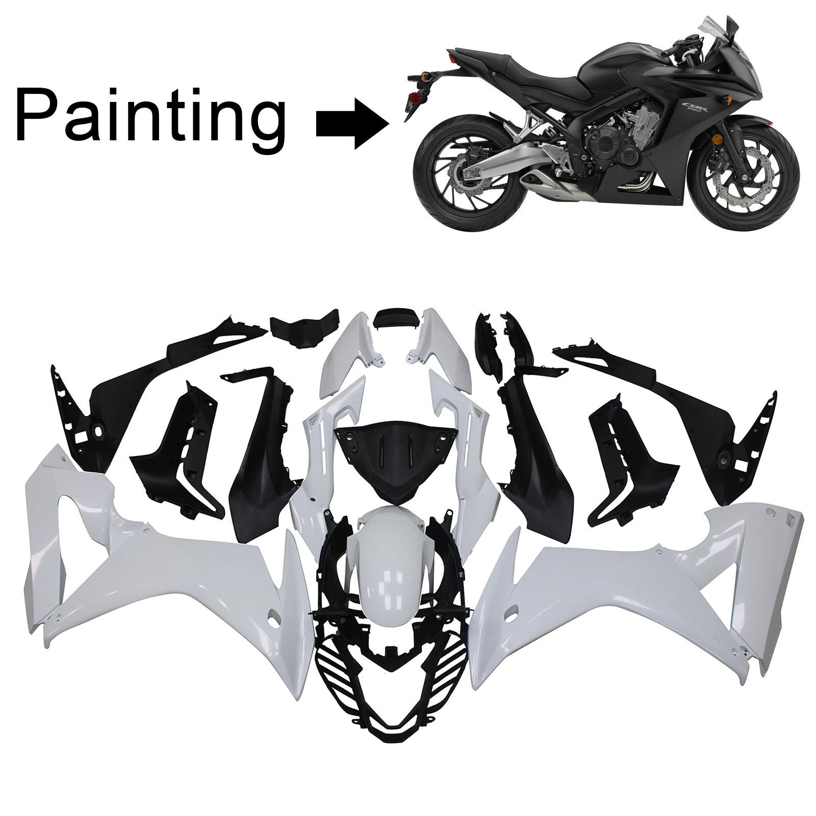 Kit de carénage d'injection Honda CBR650F 2017-2019 carrosserie plastique ABS #103