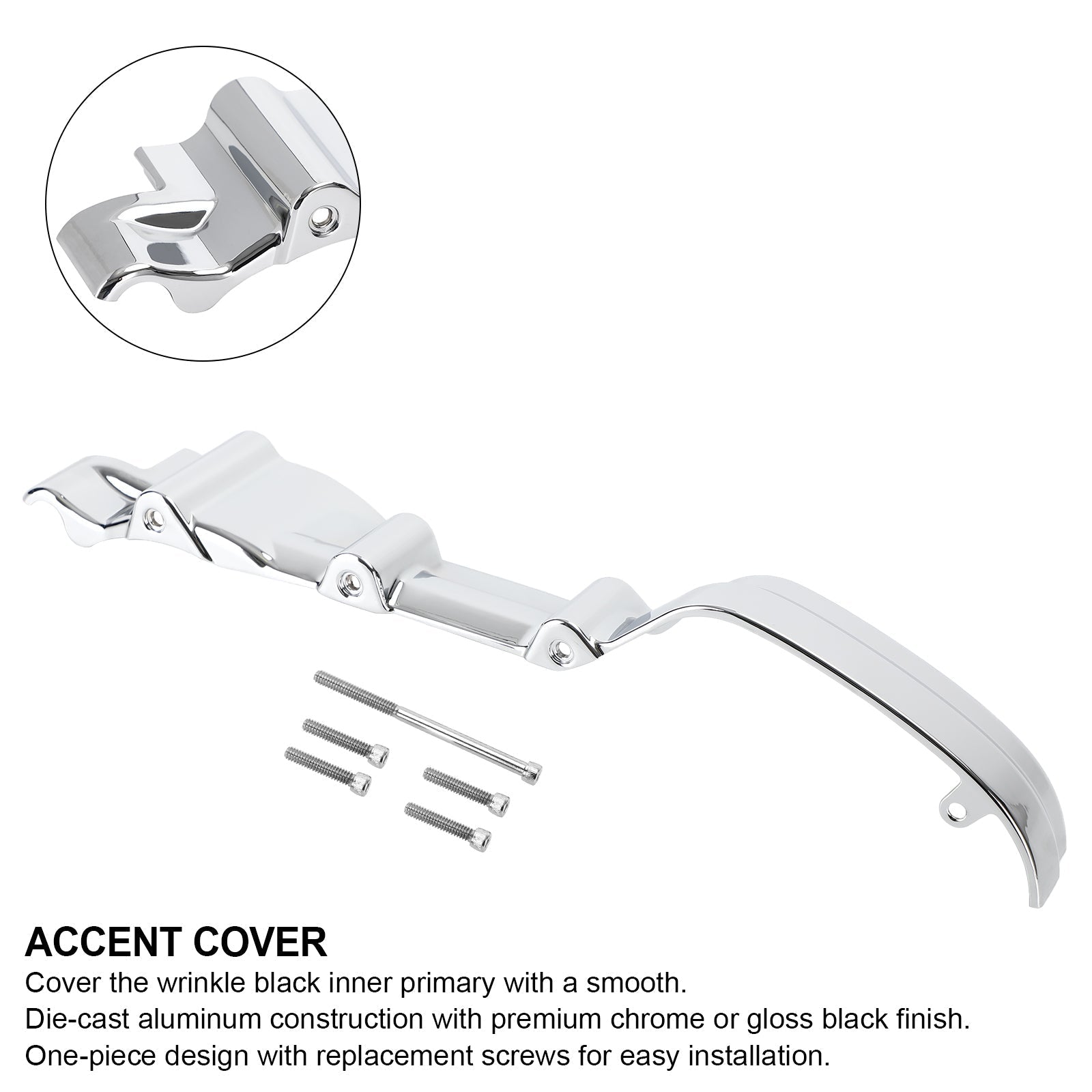 Kuryakyn Chrome Precision Inner Primary Accent Cobra para Milwaukee M8 2017-2020