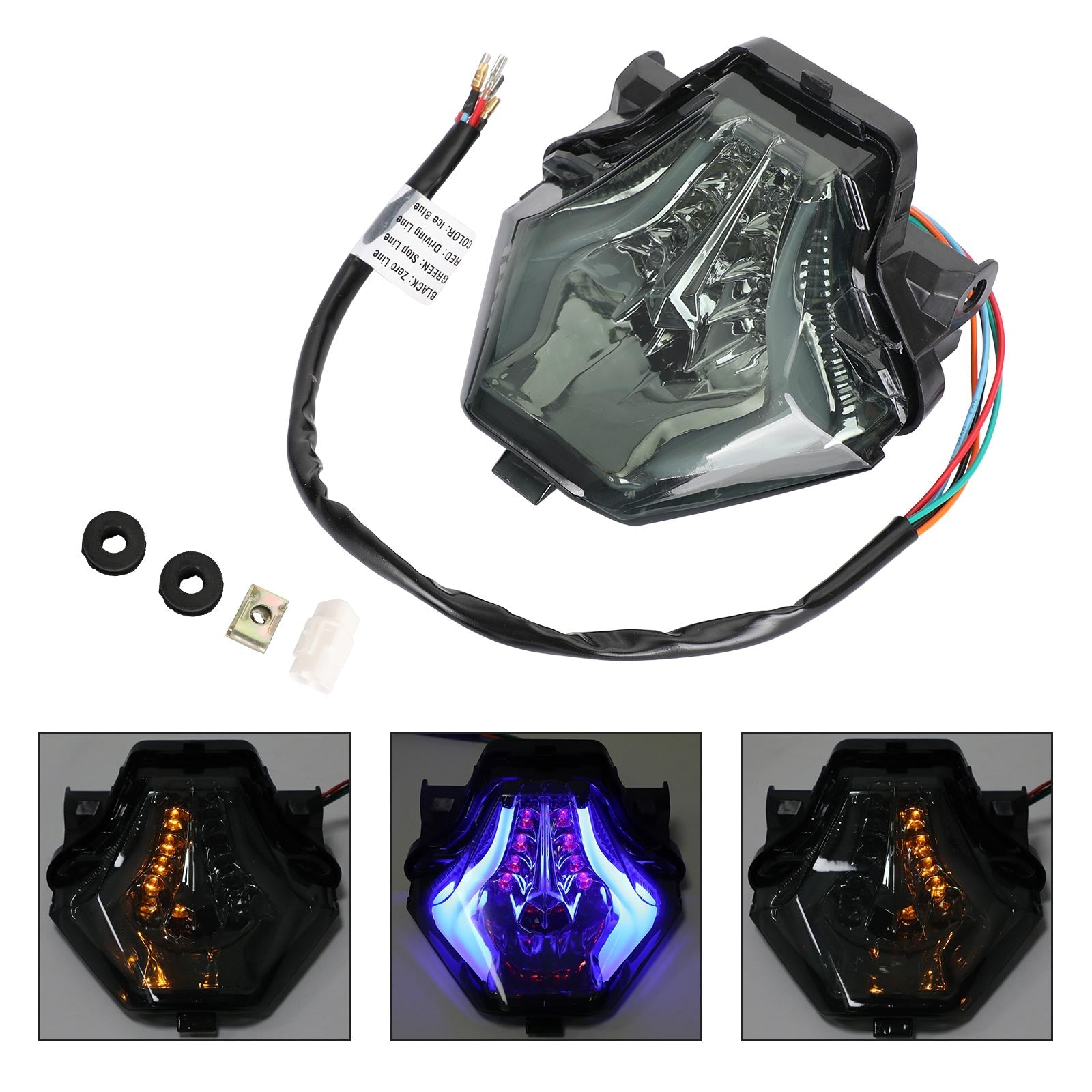 Sinais de curva da luz traseira integrados para yamaha yzf r25/r3 mt 03/07/25 fz 07 genérico