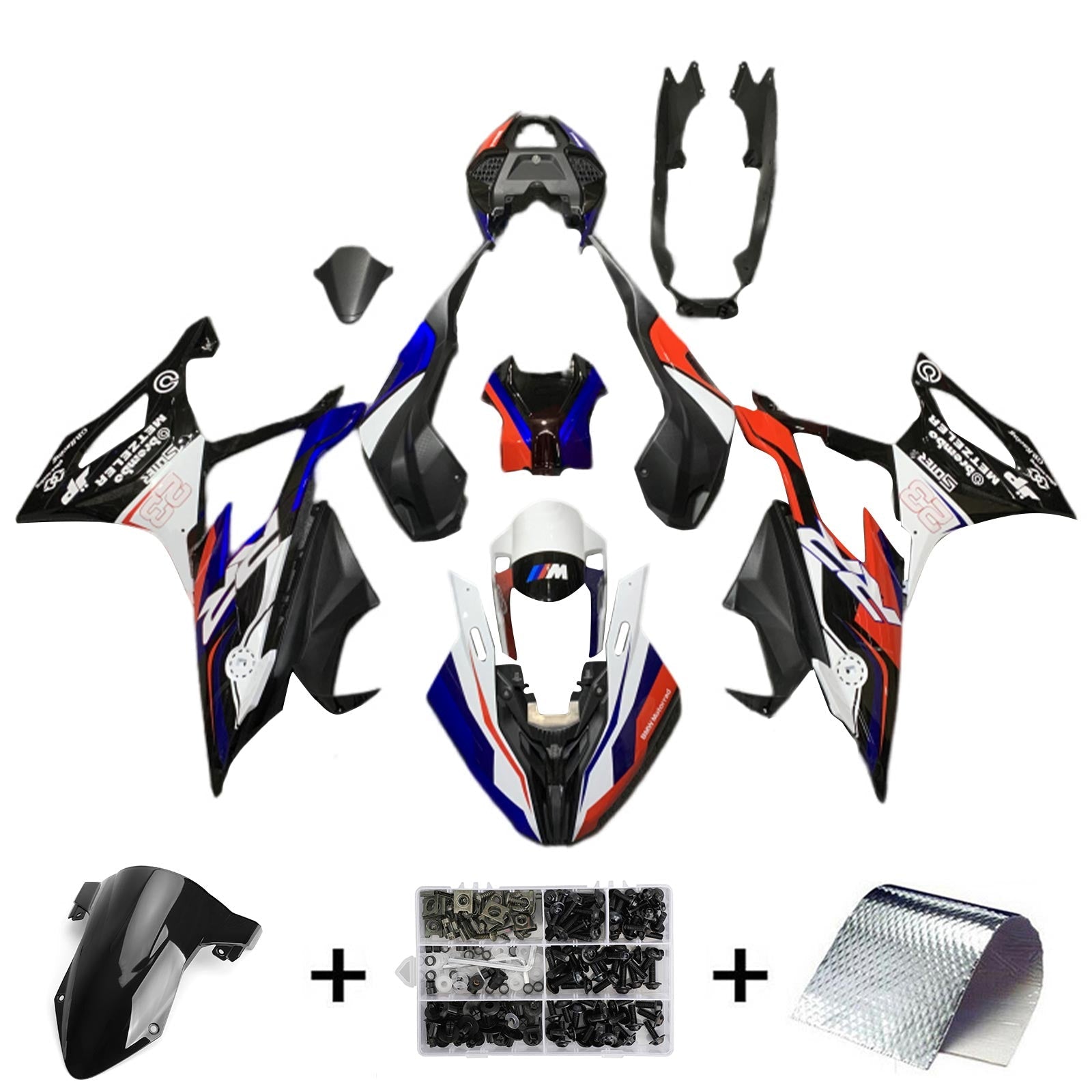 2019-2022 BMW M1000RR S1000RR Kit de carénage carrosserie plastique ABS
