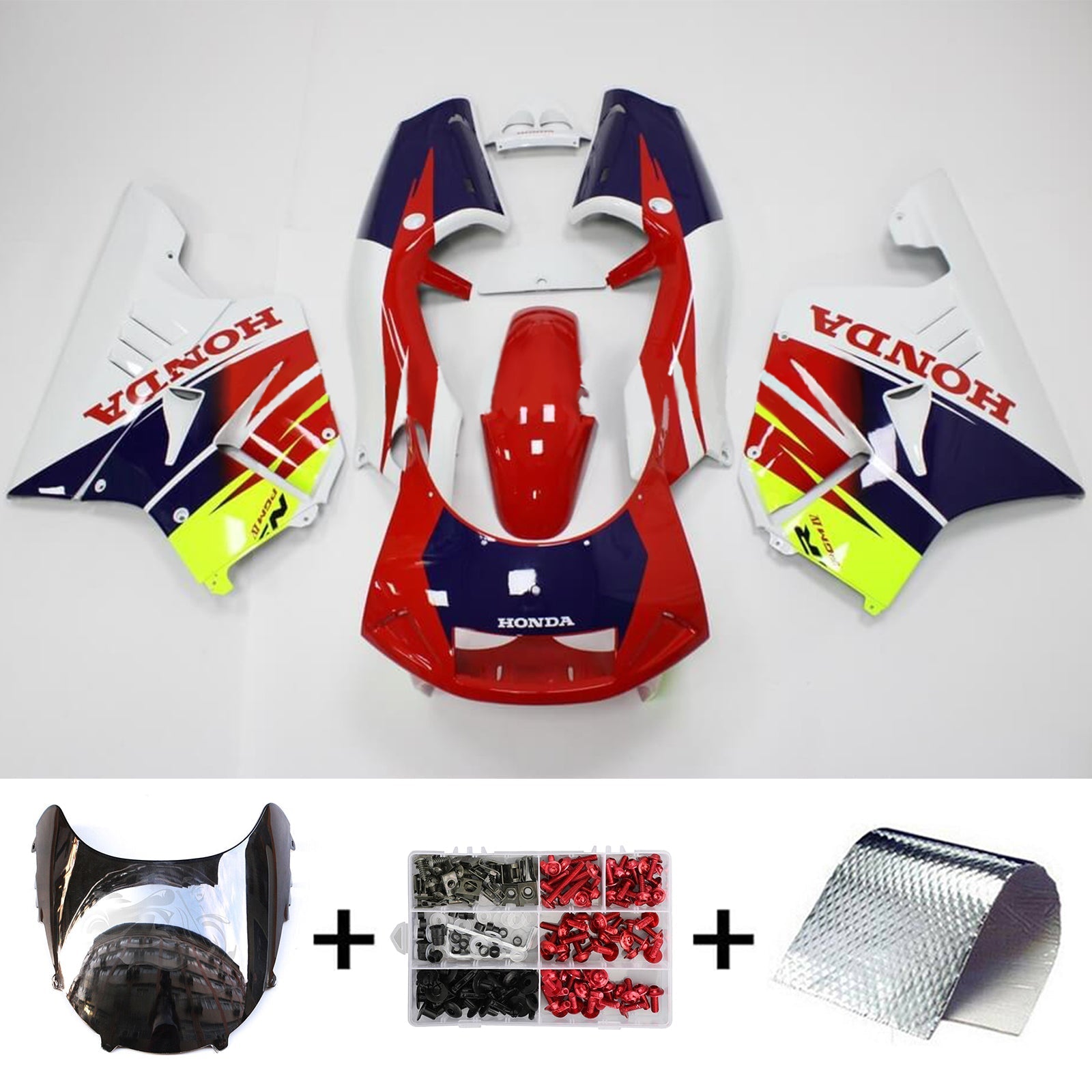 1994-1996 Honda NSR250 PGM-4 Amotopart Kit de carénage d'injection carrosserie plastique ABS #101