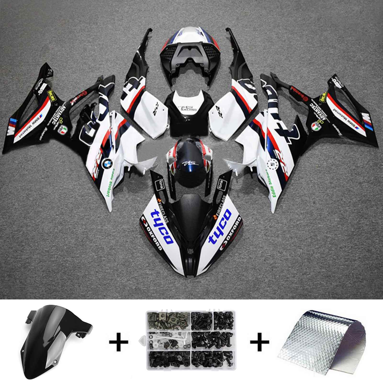 2019-2022 BMW S1000RR Amotopart Kit de carénage d'injection carrosserie plastique ABS #118