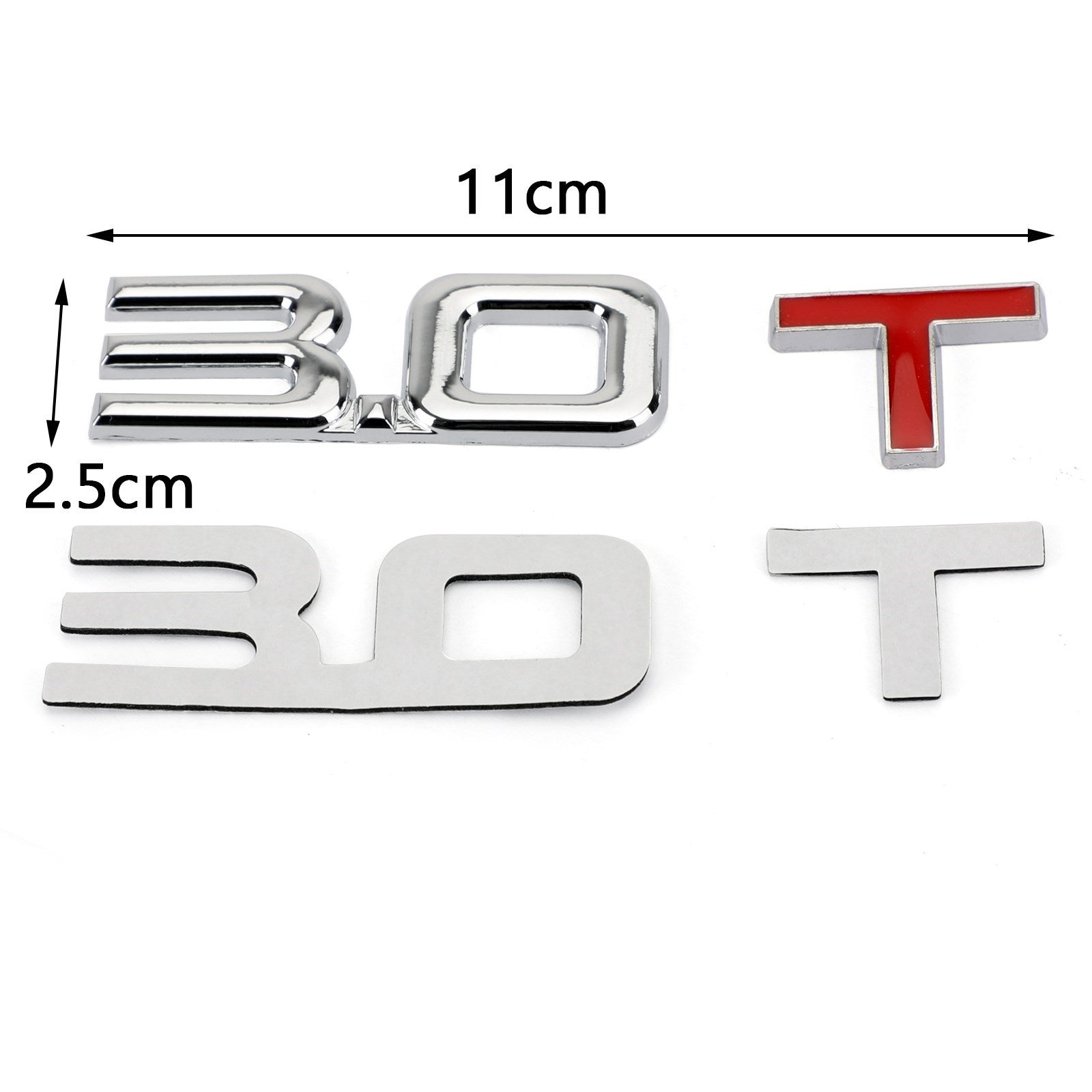 3.0T 3D Metal Emblem Badge Sticker för Audi A3 A4 A5 A6 A7 B6 B7 B8 Q3 Q5 Q7 TT Generic