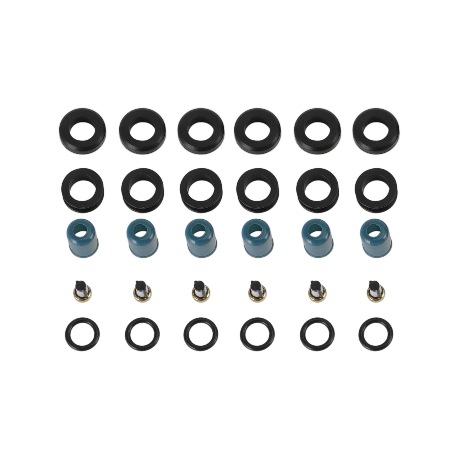 6ks palivové vstrekovače opravy tesnenia Rebuild Kit Fit Toyota 3Vze 1988-1995 3,0 l Truck