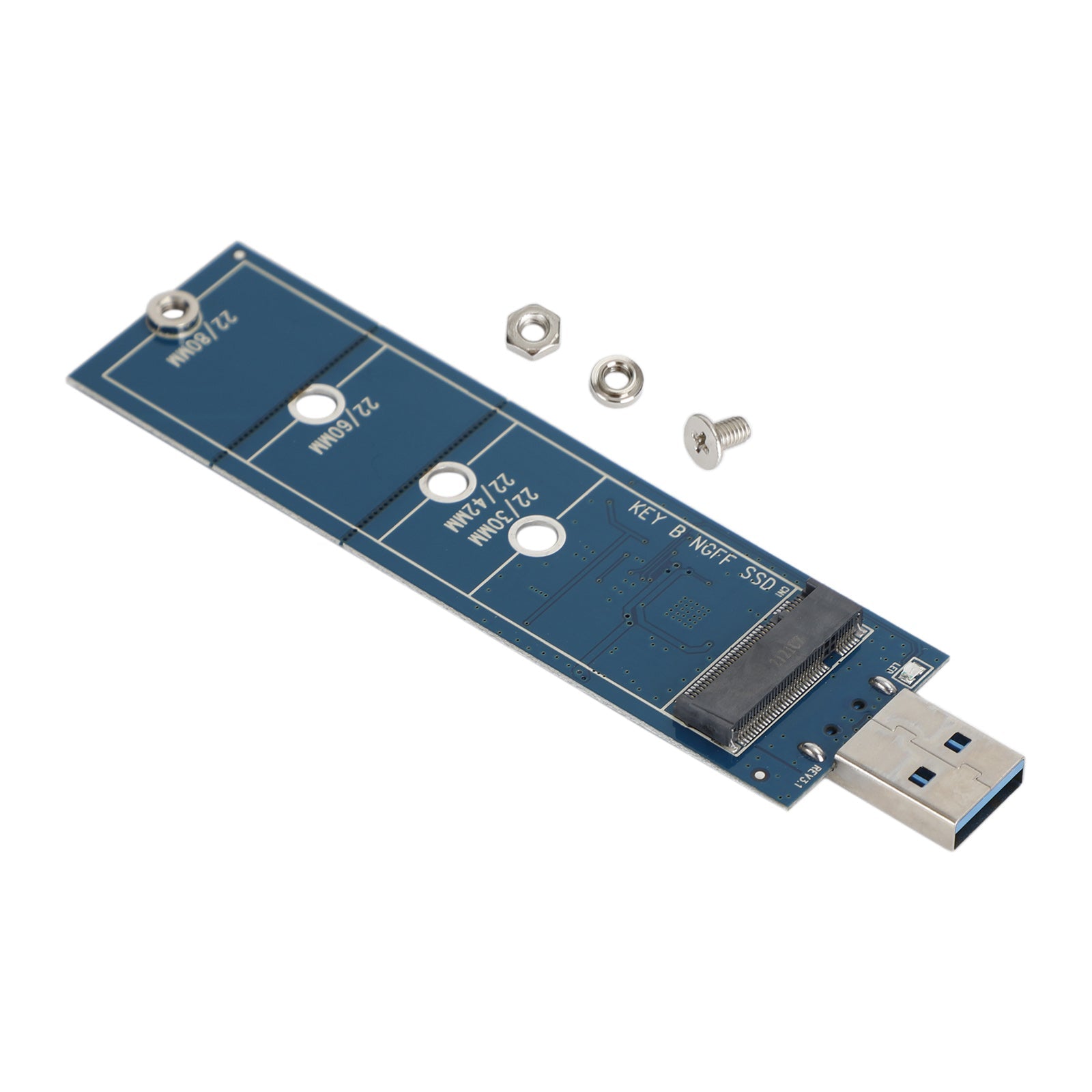 Adaptador M.2 a USB Adaptador SSD de protocolo SATA M.2 con llave B para 2230 2242 2260 2280
