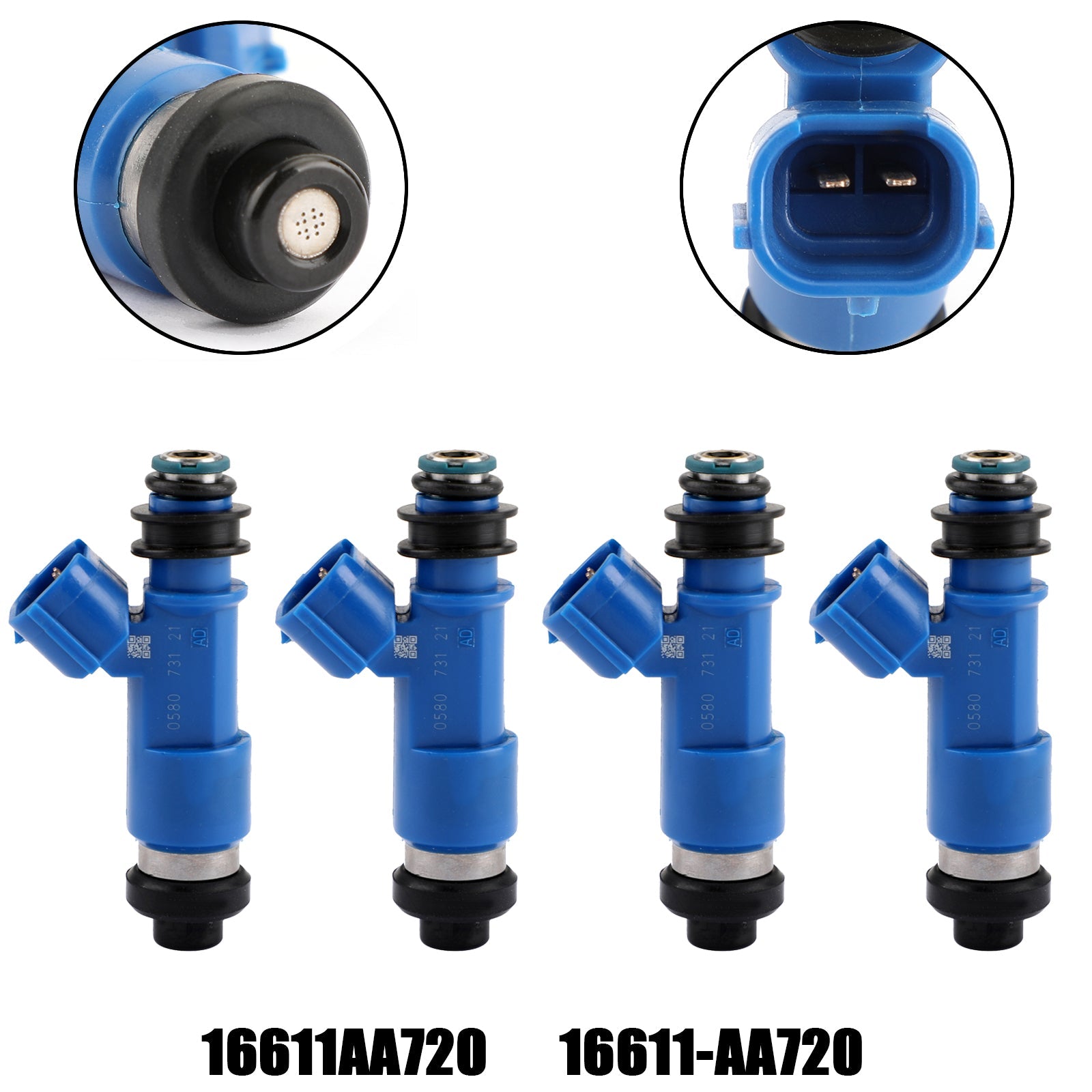 Injecteurs de carburant bleu foncé 565cc, 4 pièces, adaptés à WRX/STI 16611-AA720 2,5 l générique