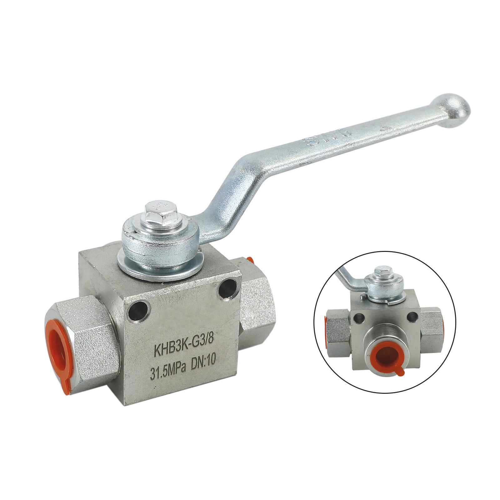 Vanne à bille hydraulique 3 voies 1/4" Vanne à bille haute pression femelle NPT