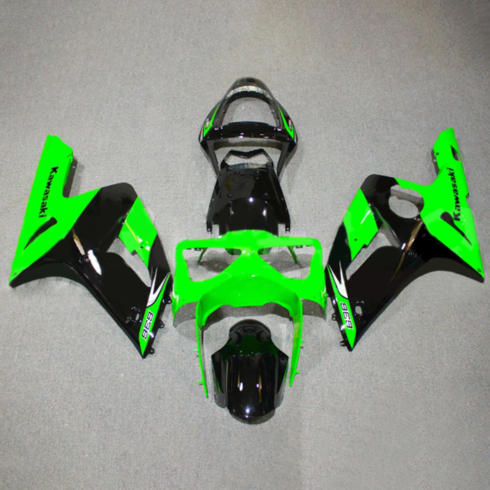 2003-2004 Kawasaki ZX6R 636 Kit de carenado de inyección Carrocería Plástico ABS#125