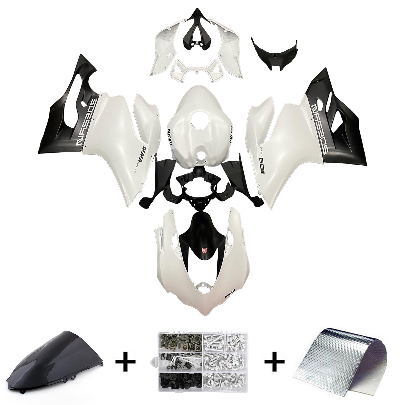 2012-2015 Ducati 1199 899 Kit de carénage injection de carrosserie en plastique ABS # 112