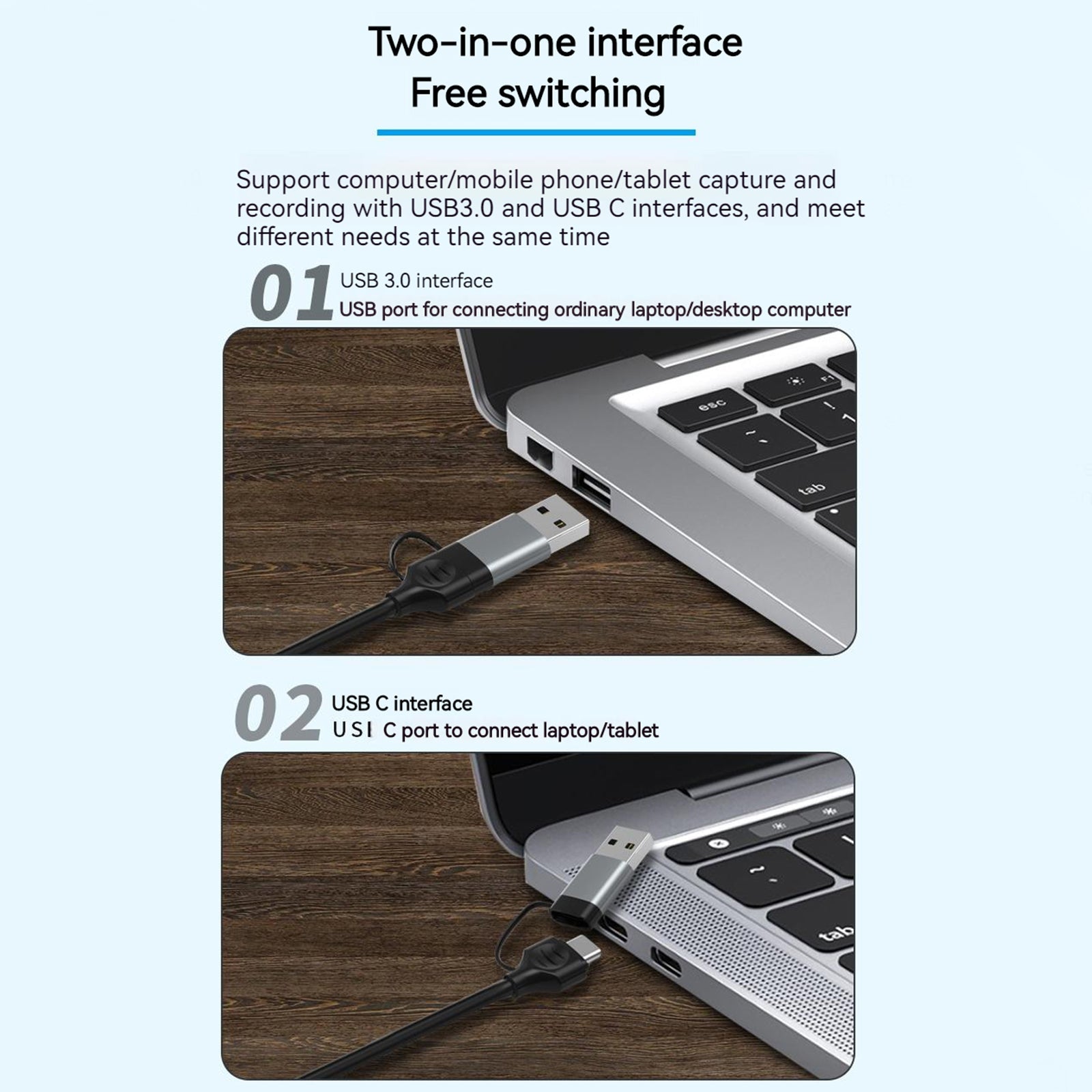 Tarjeta de captura de vídeo de alta definición 4K HDTV a transmisión en vivo de juegos USB3.0/Type-C