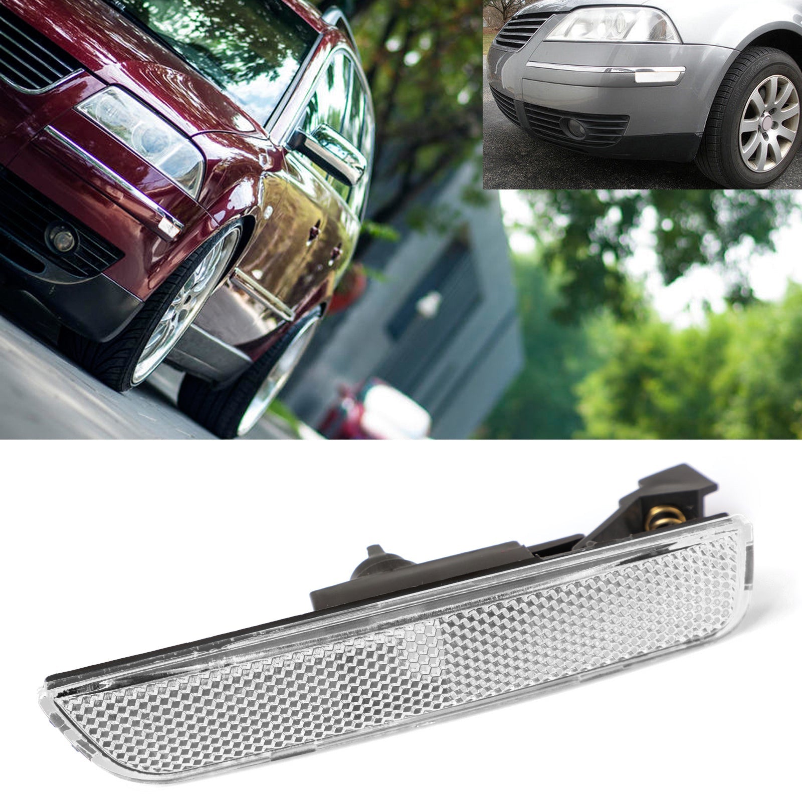 Rechts witte voorbumper zijmarkeringslichten voor 2001-2005 VW Passat B5.5 Generiek