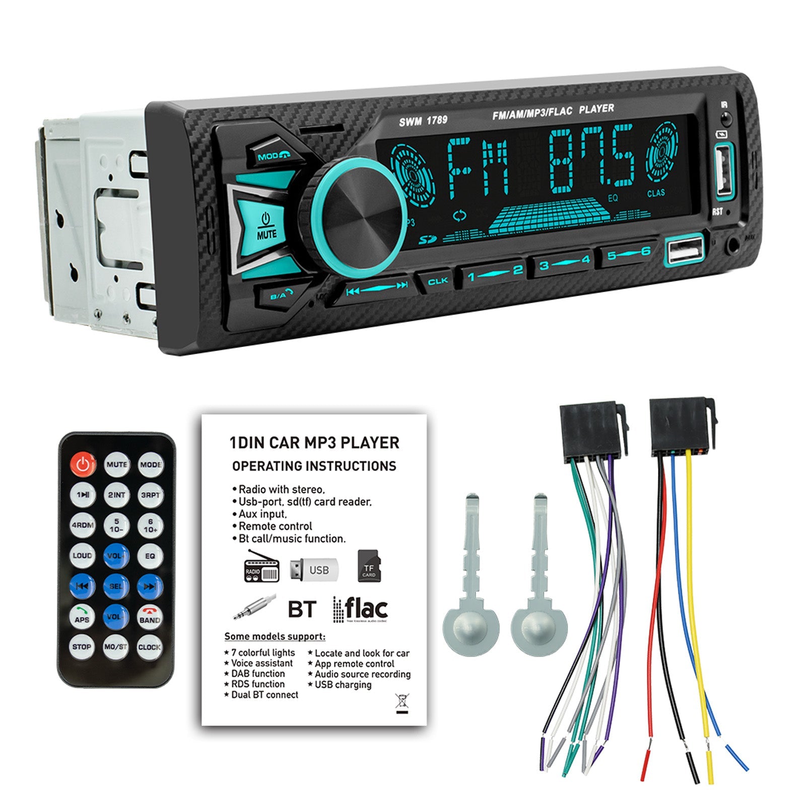 AI Spraakbesturing Bluetooth Stereo Radio FM Auto MP3 Speler Kaart U Disk Autoradio