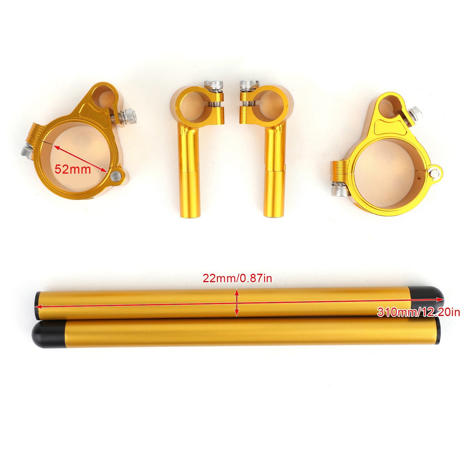 Kit de guidon de Tube de fourche CNC rotatif réglable universel, Clip de billette 52mm générique