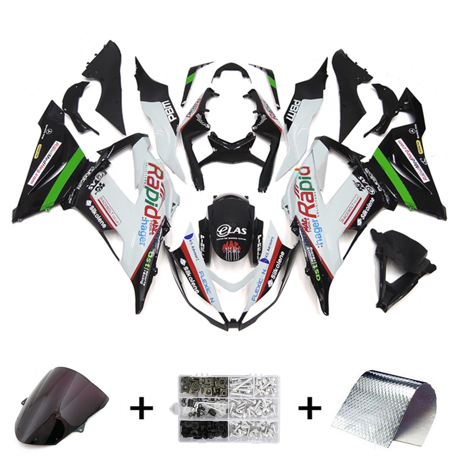 2013-2018 KAWASAKI ZX6R 636 Kit de carénage Bodywork Plastic Abs