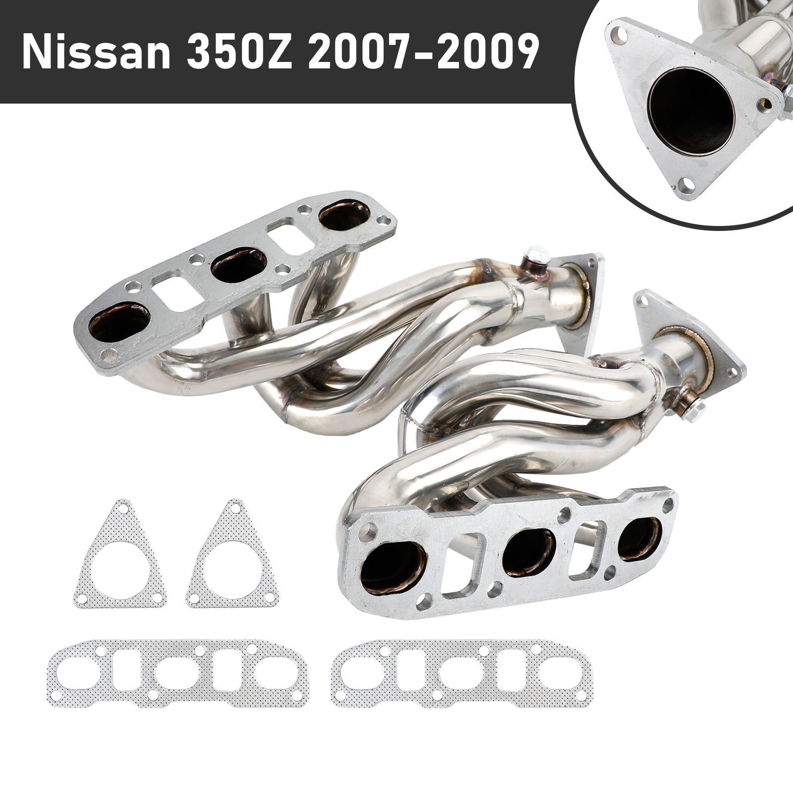 2007-2009 Nissan 350Z 3,5 L En-tête d'échappement en acier inoxydable du moteur