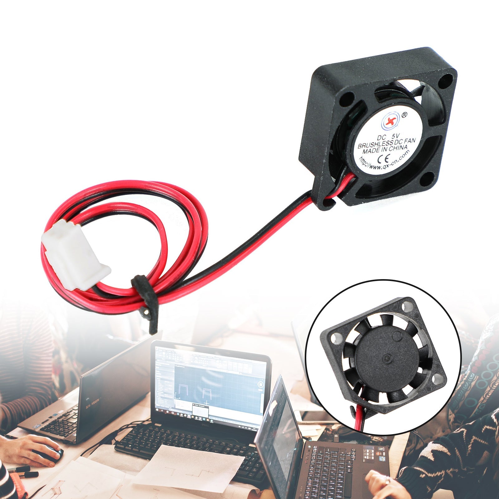 Ventilador de refrigeración DC sin escobillas, 5V, 2006, 20x20x6mm, manga, 2 pines, cable