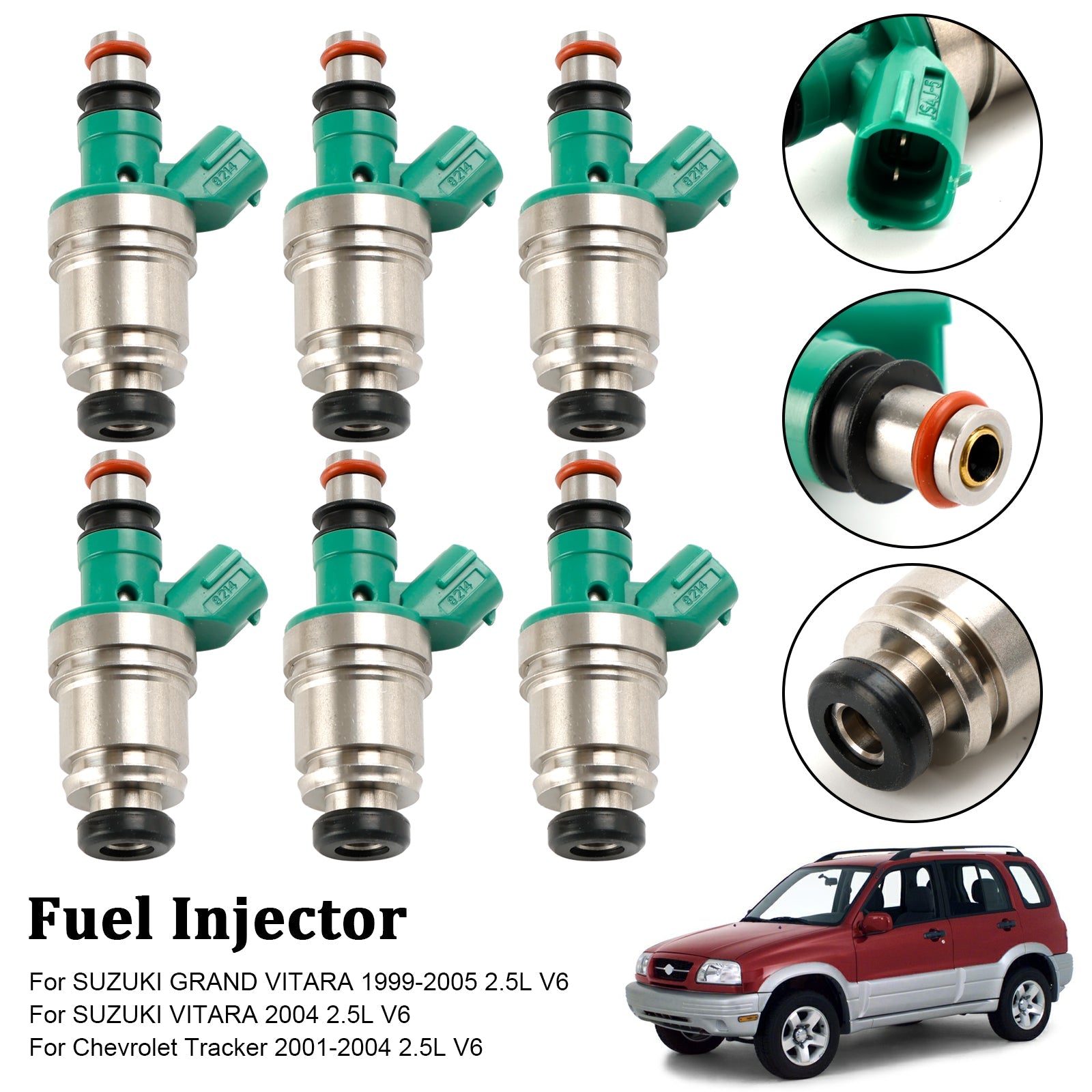 Injecteur de carburant 6 pièces, adapté à Suzuki Grand Vitara Tracker 2,5l JS4J-5